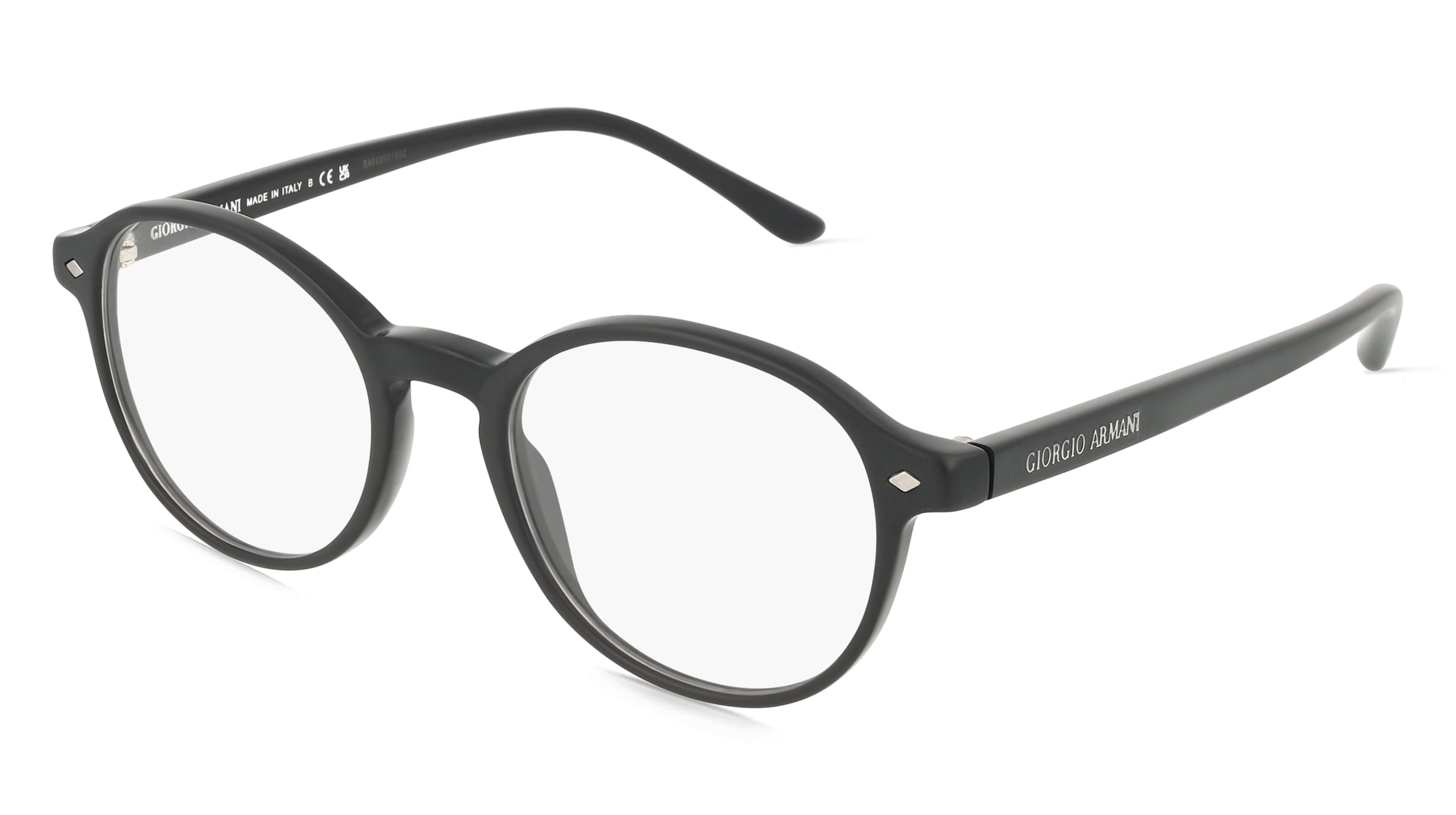 Giorgio Armani 0AR7004 Herren-Brille inkl. Gläser Vollrand Panto Kunststoff-Gestell 49/19/145, Schwarz