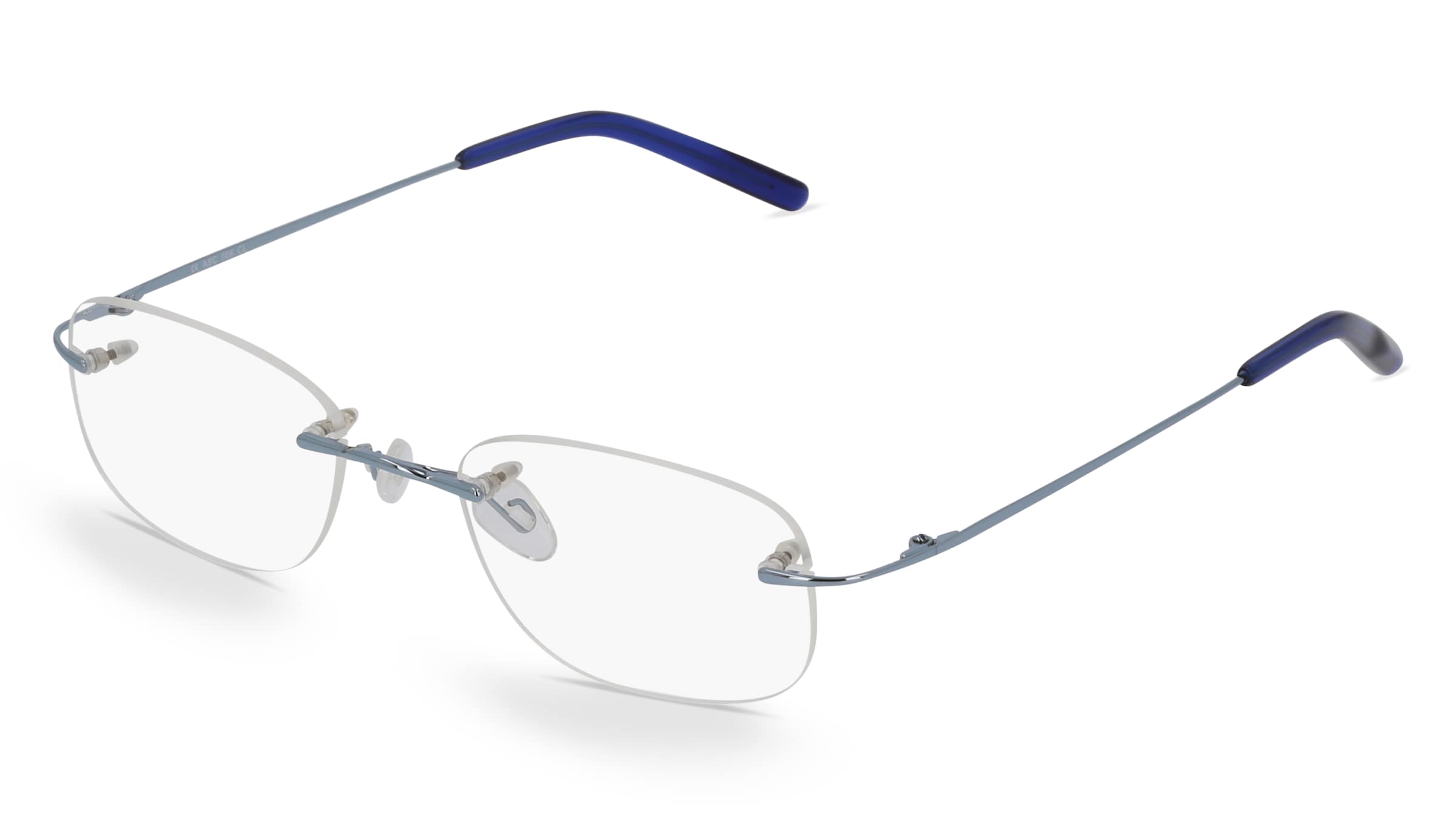 Fielmann ABC 006 CL Herren-Brille inkl. Gläser Randlos Quadratisch Edelstahl-Gestell 51/19/135, Blau