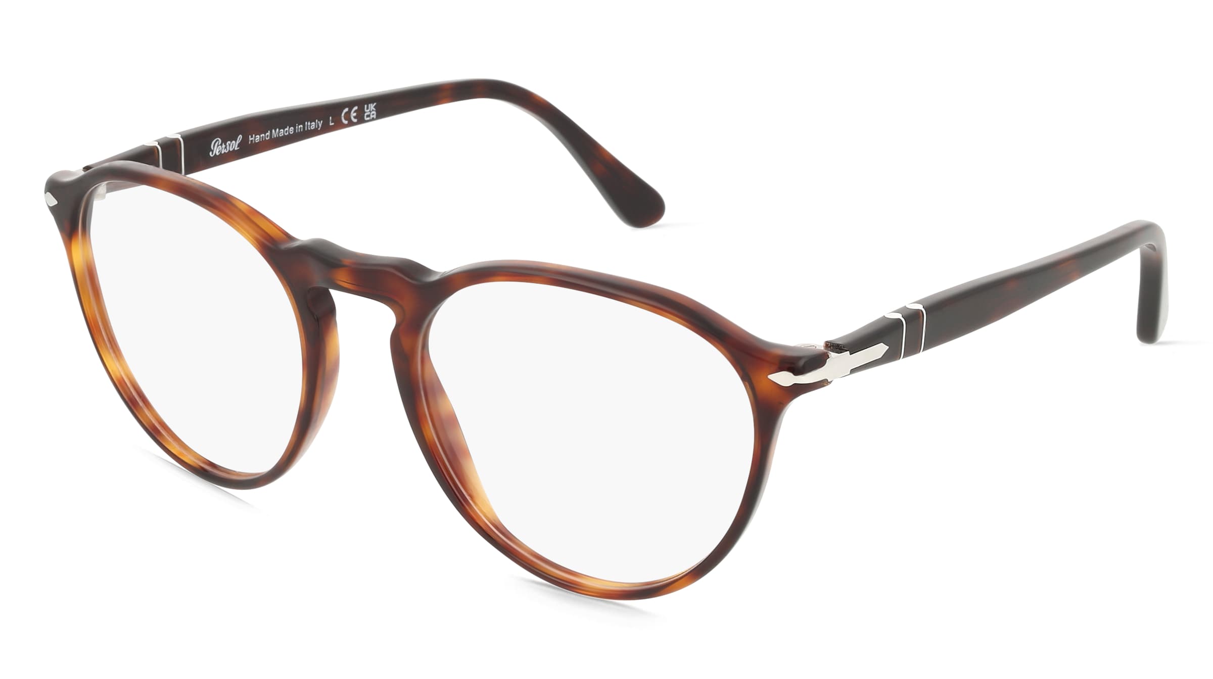 Persol 0PO3286V Herren-Brille inkl. Gläser Vollrand Panto Acetat-Gestell 51/19/140, Havanna