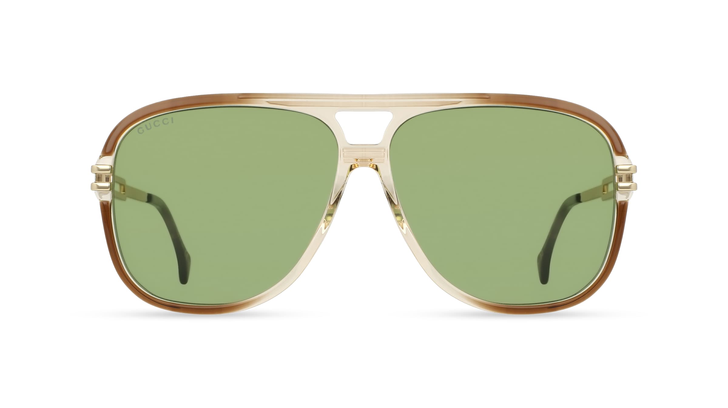 Gucci GG1105S Herren-Sonnenbrille Vollrand Pilot Kunststoff-Gestell, braun