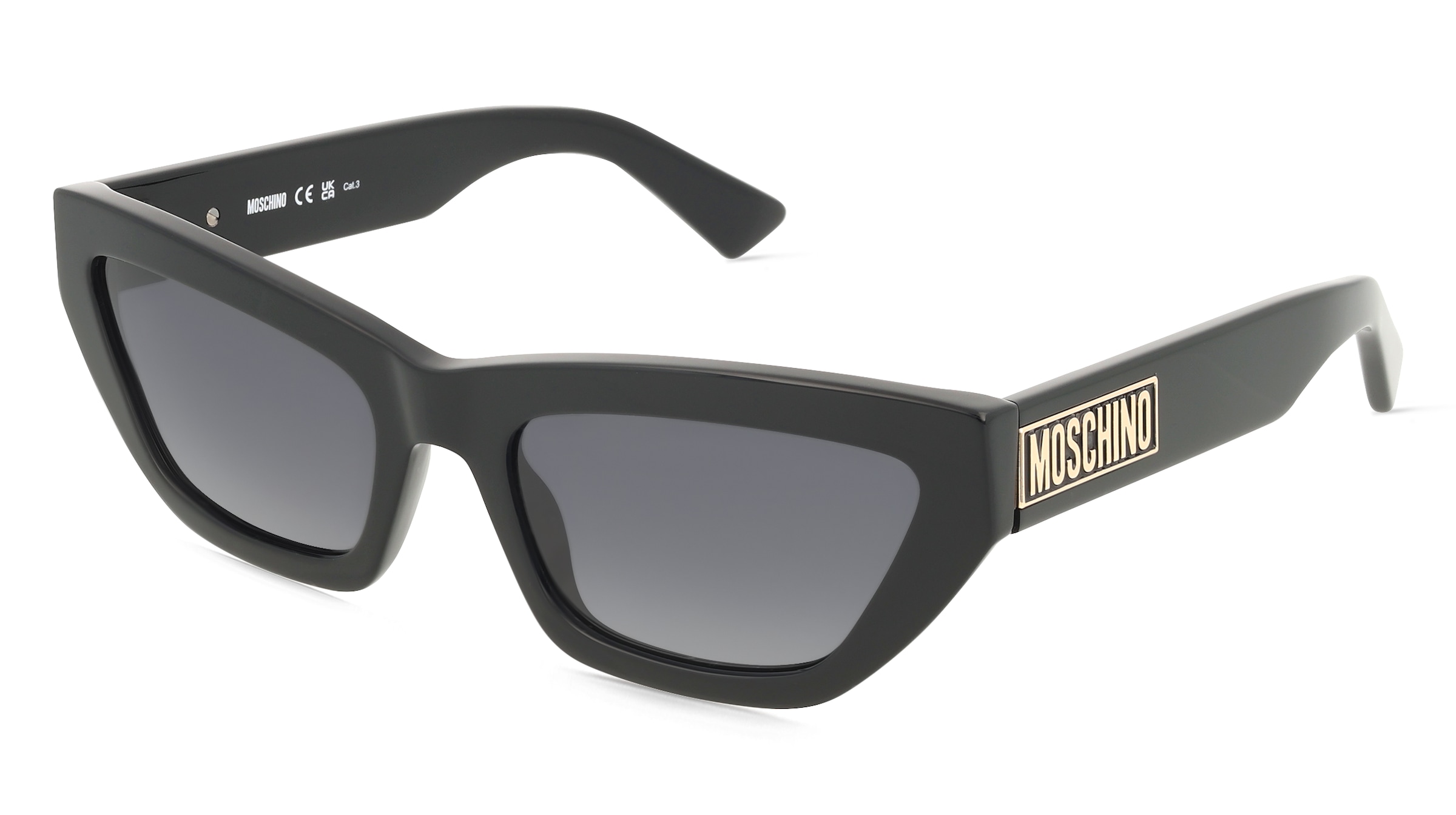 Moschino MOS182/S Damen-Sonnenbrille Vollrand Cat Eye Acetat-Gestell, Schwarz