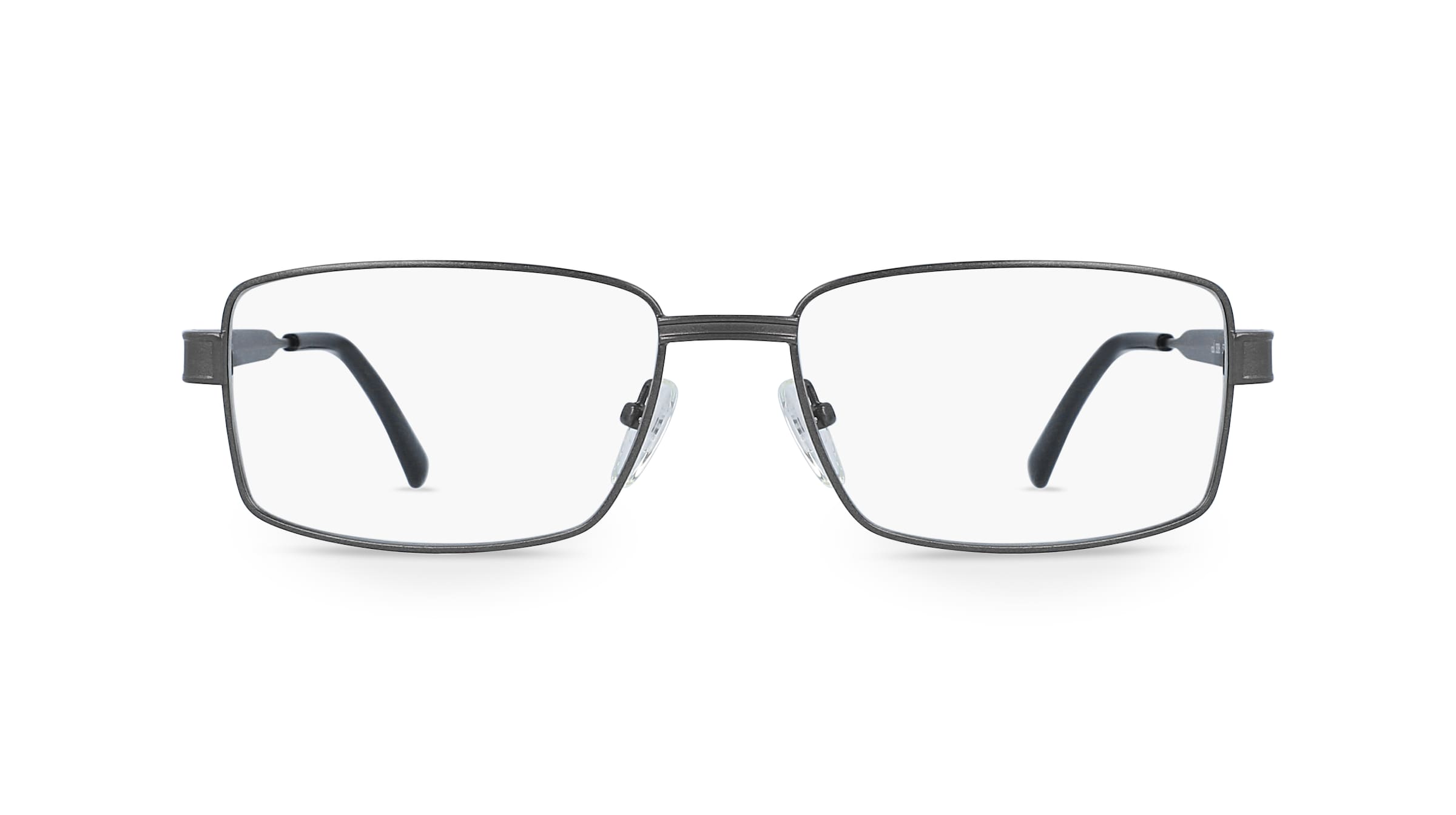 Fielmann OPH 9780 FLEX CL Herren-Brille inkl. Gläser Vollrand Eckig Metall-Gestell 55mm/16mm/140mm, grau