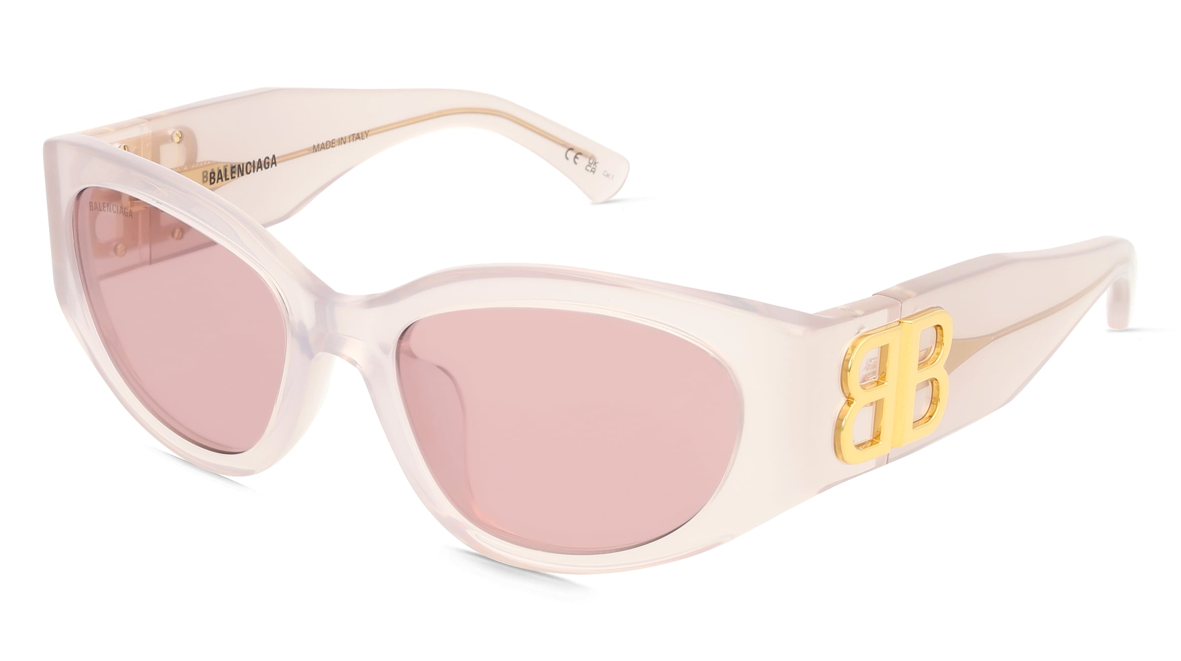 Balenciaga BB0324SK Damen-Sonnenbrille Vollrand Oval Acetat-Gestell, Weiß