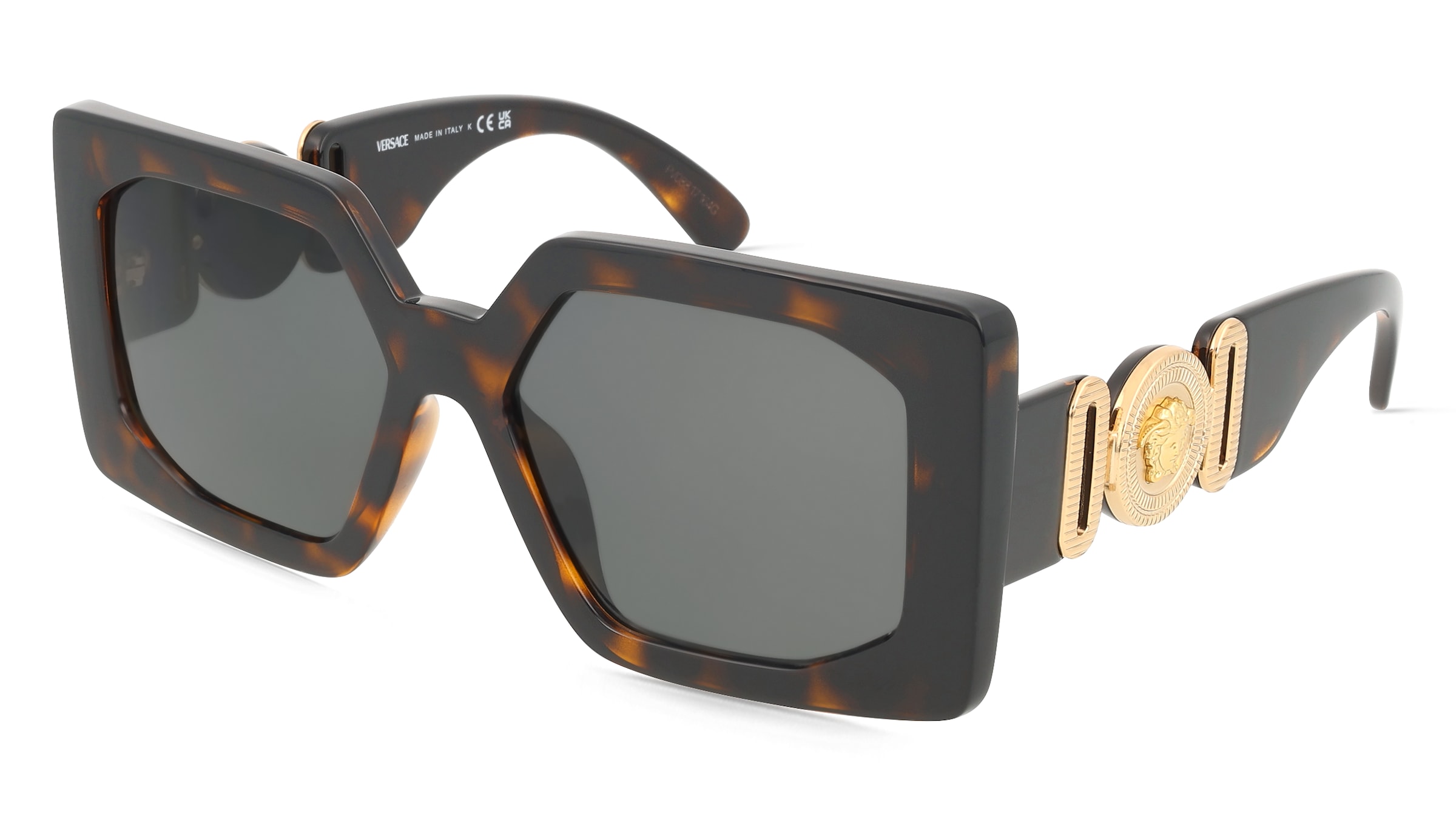 Versace VE4478U Damen-Sonnenbrille Vollrand Quadratisch Kunststoff-Gestell, Havanna