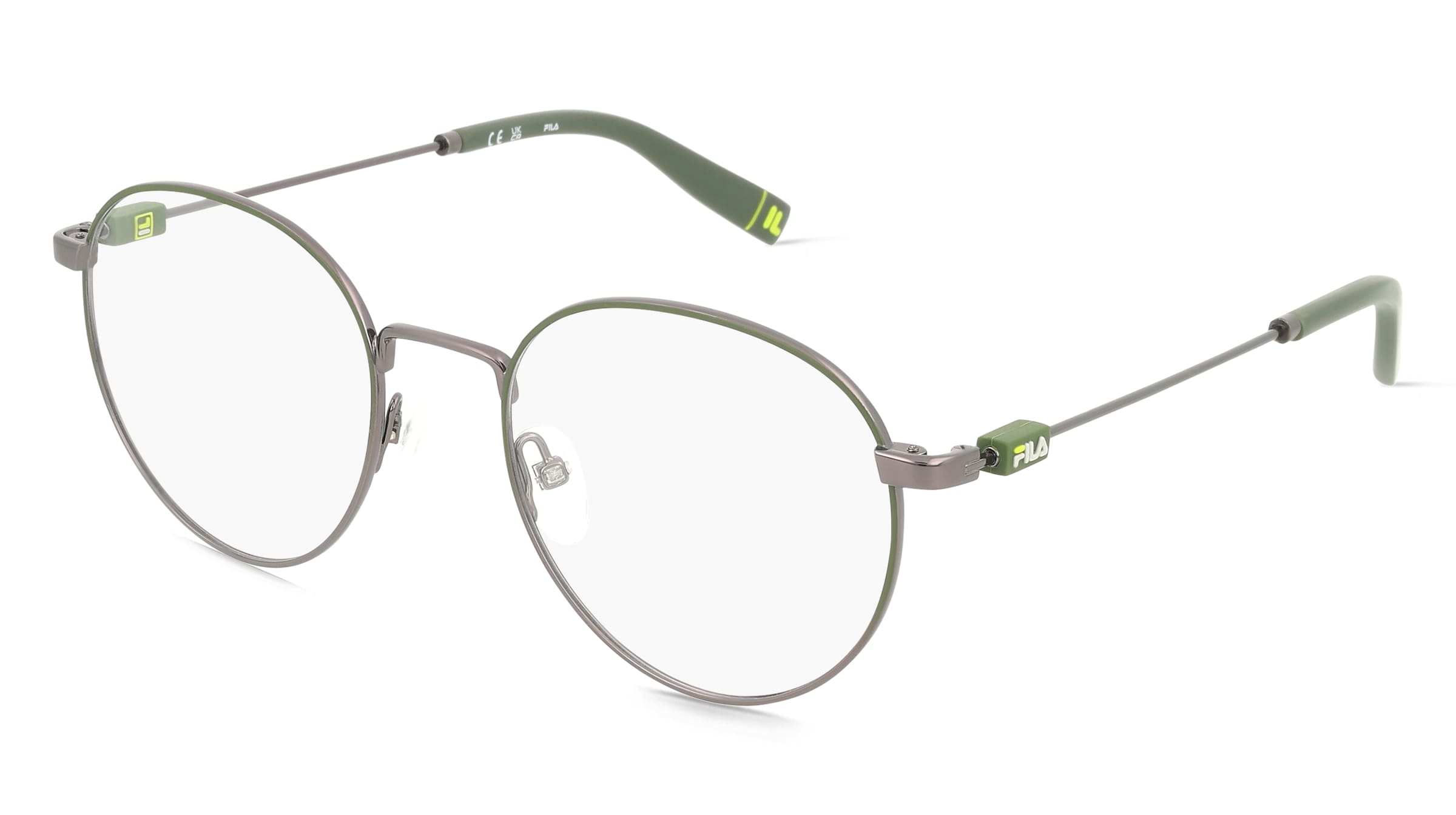 Fila FIAVFI450 Unisex-Brille inkl. Gläser Vollrand Panto Metall-Gestell 51/19/145, Grau