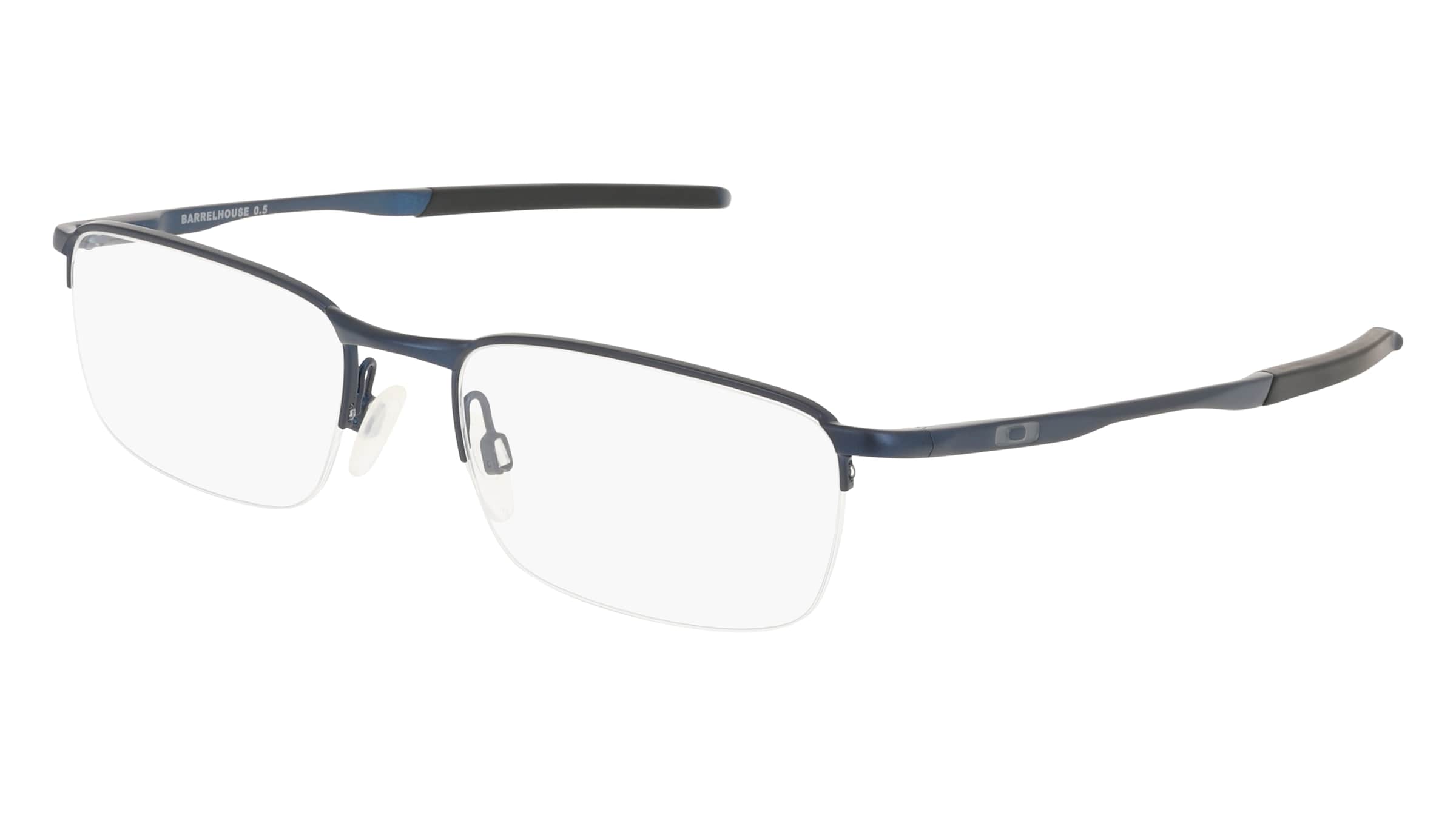 Oakley OX3174 BARRELHOUSE 0.5 Herren-Brille inkl. Gläser Halbrand Eckig Metall-Gestell 53/18/139, Blau