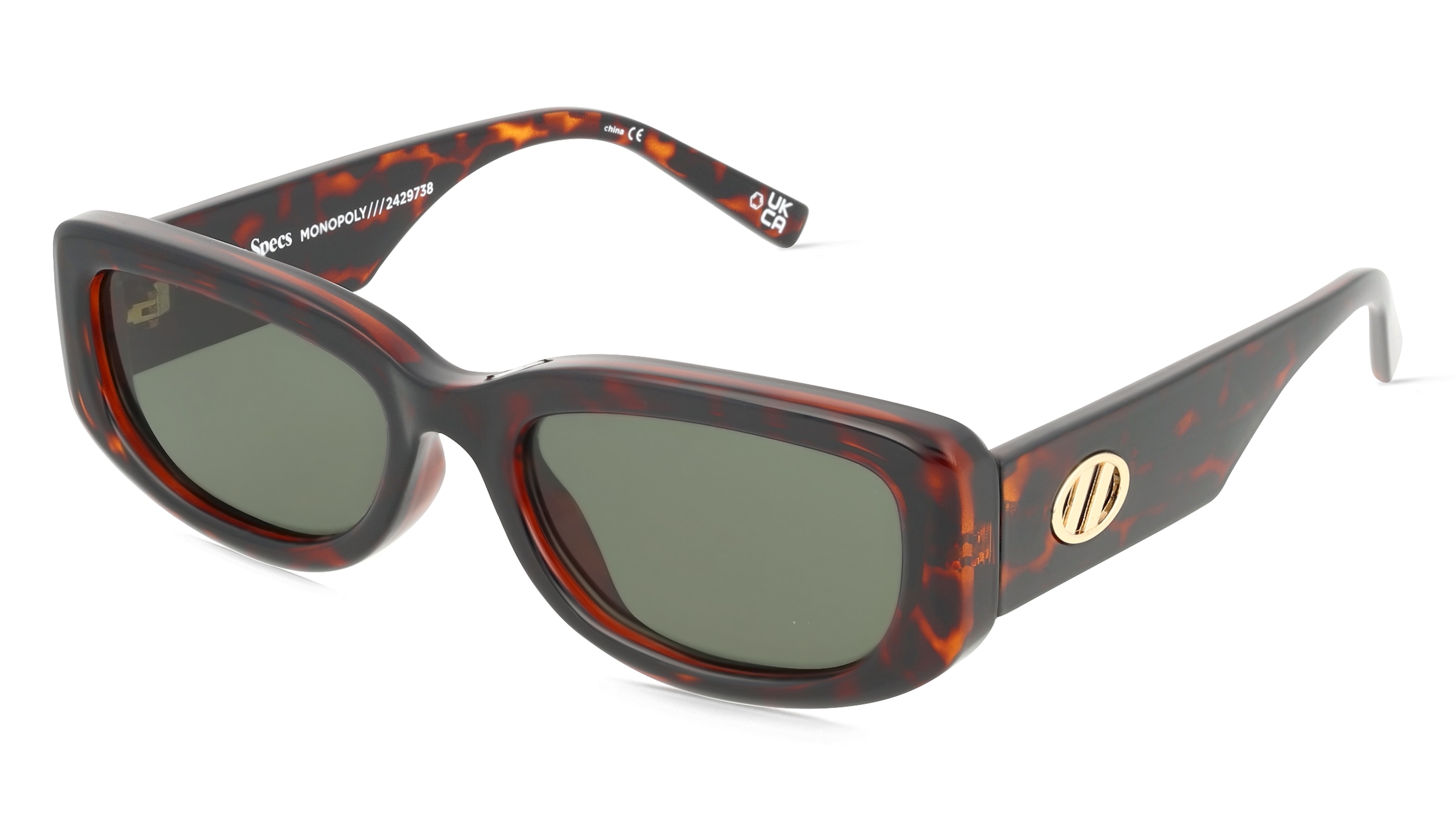 Le Specs MONOPOLY Unisex-Sonnenbrille Vollrand Quadratisch Acryl-Gestell, Havanna