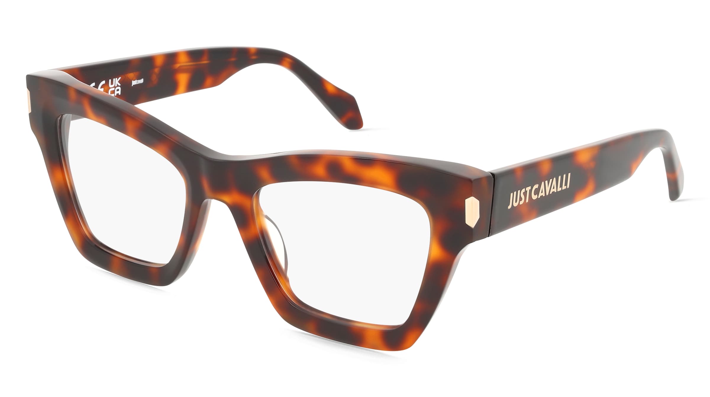 Just Cavalli VJC119 Damen-Brille inkl. Gläser Vollrand Butterfly Kunststoff-Gestell 51/20/140, Havanna