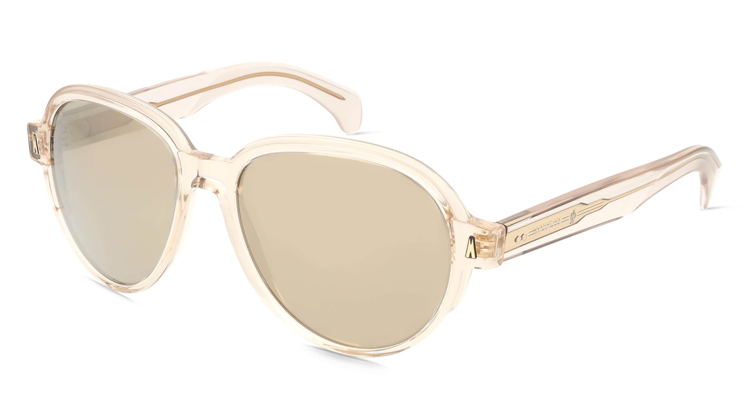 Moncler ME6005 SWANSPAN Unisex-Sonnenbrille Vollrand Pilot Acetat-Gestell, Beige