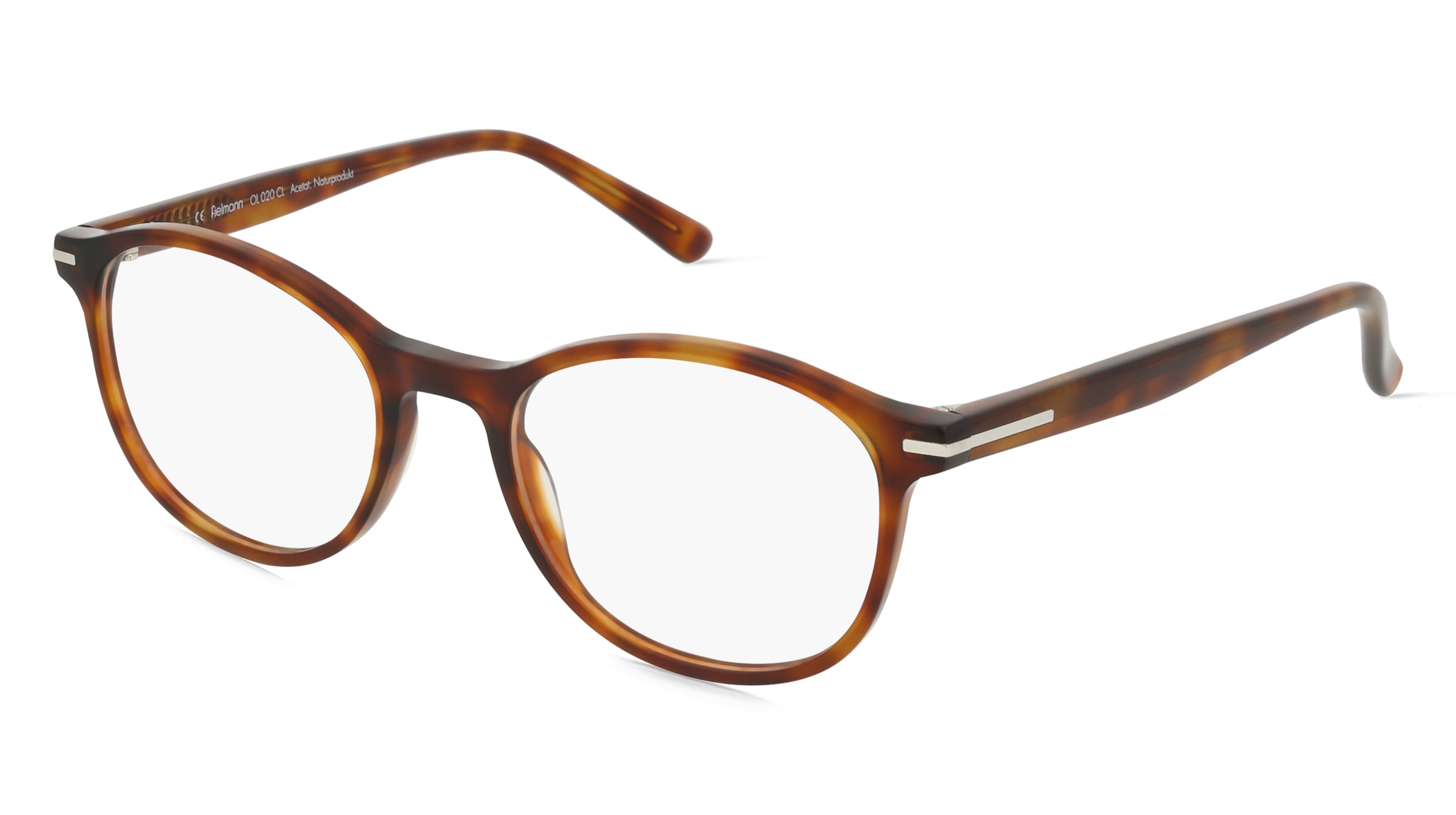 Fielmann OL 020 CL Unisex-Brille inkl. Gläser Vollrand Panto Acetat-Gestell 51/20/145, Havanna