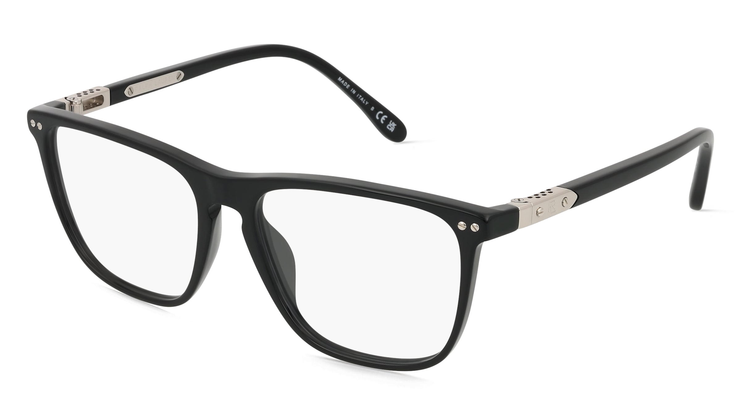 Ralph Lauren 0RL6242U Herren-Brille inkl. Gläser Vollrand Quadratisch Acetat-Gestell 55/16/145, Schwarz
