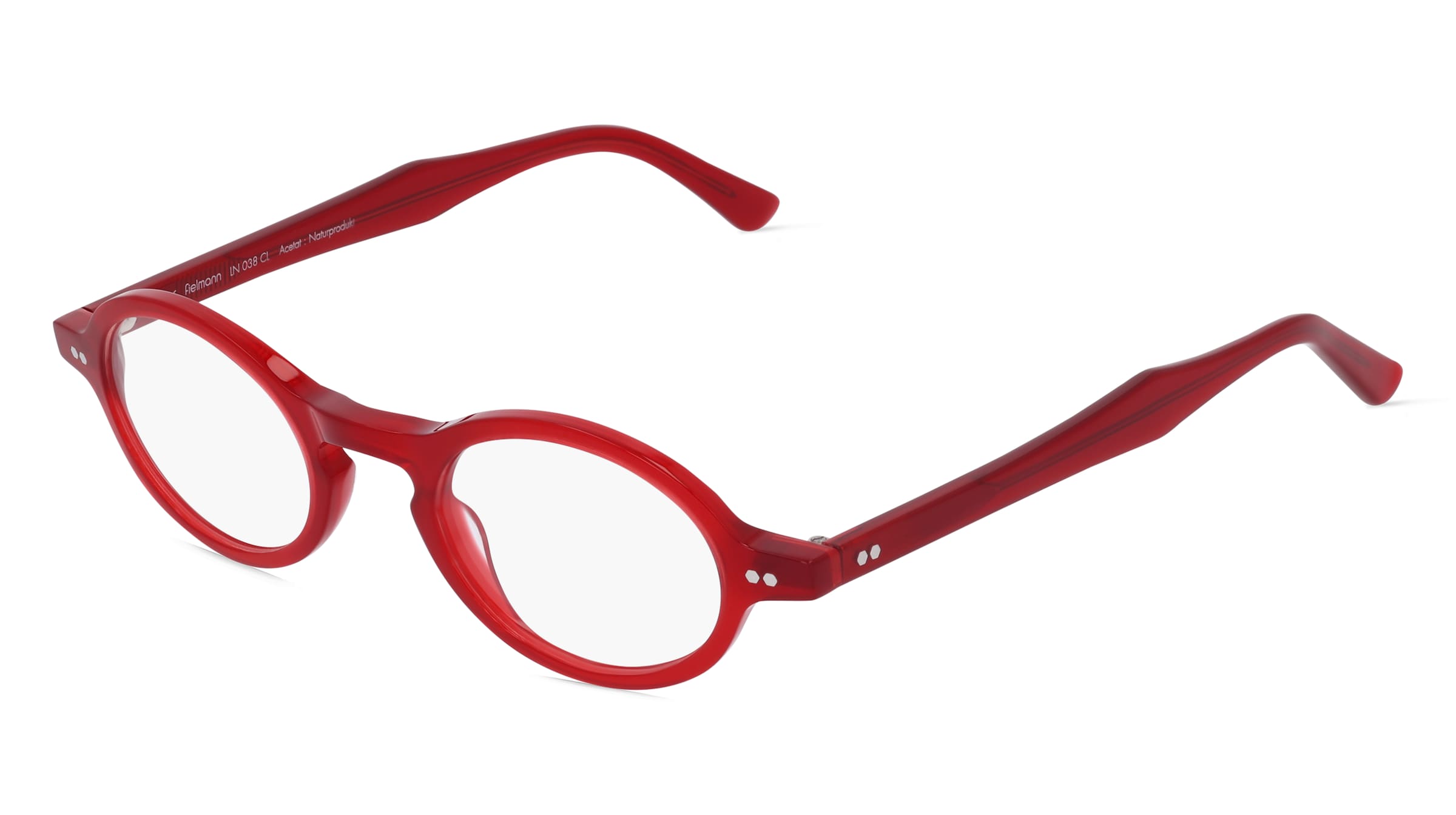 Fielmann LN 038 CL Unisex-Brille inkl. Gläser Vollrand Oval Acetat-Gestell 46/22/145, Rot