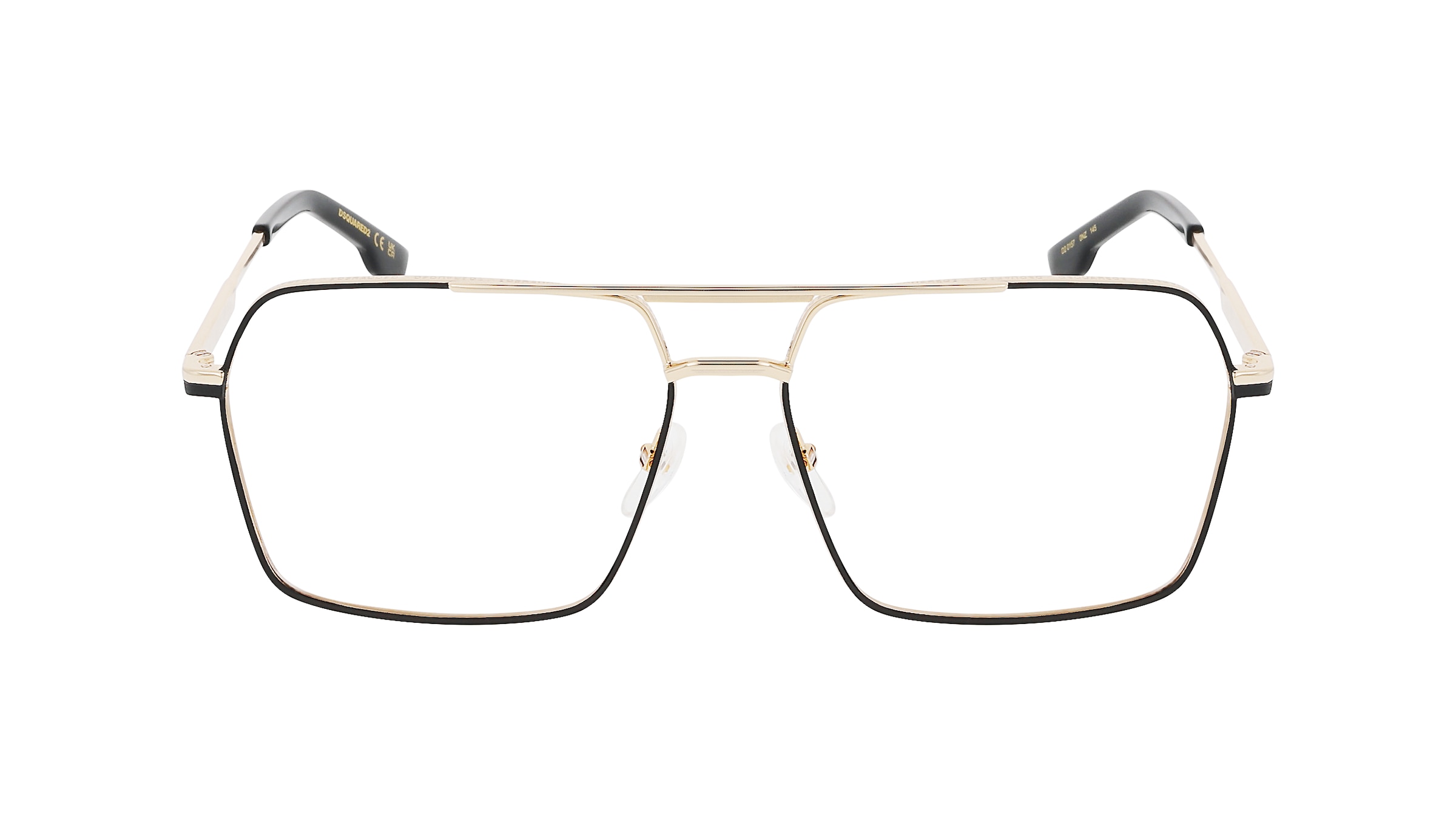 Dsquared2 D2 0157 Herren-Brille inkl. Gläser Vollrand Eckig Metall-Gestell 60/15/145, gold