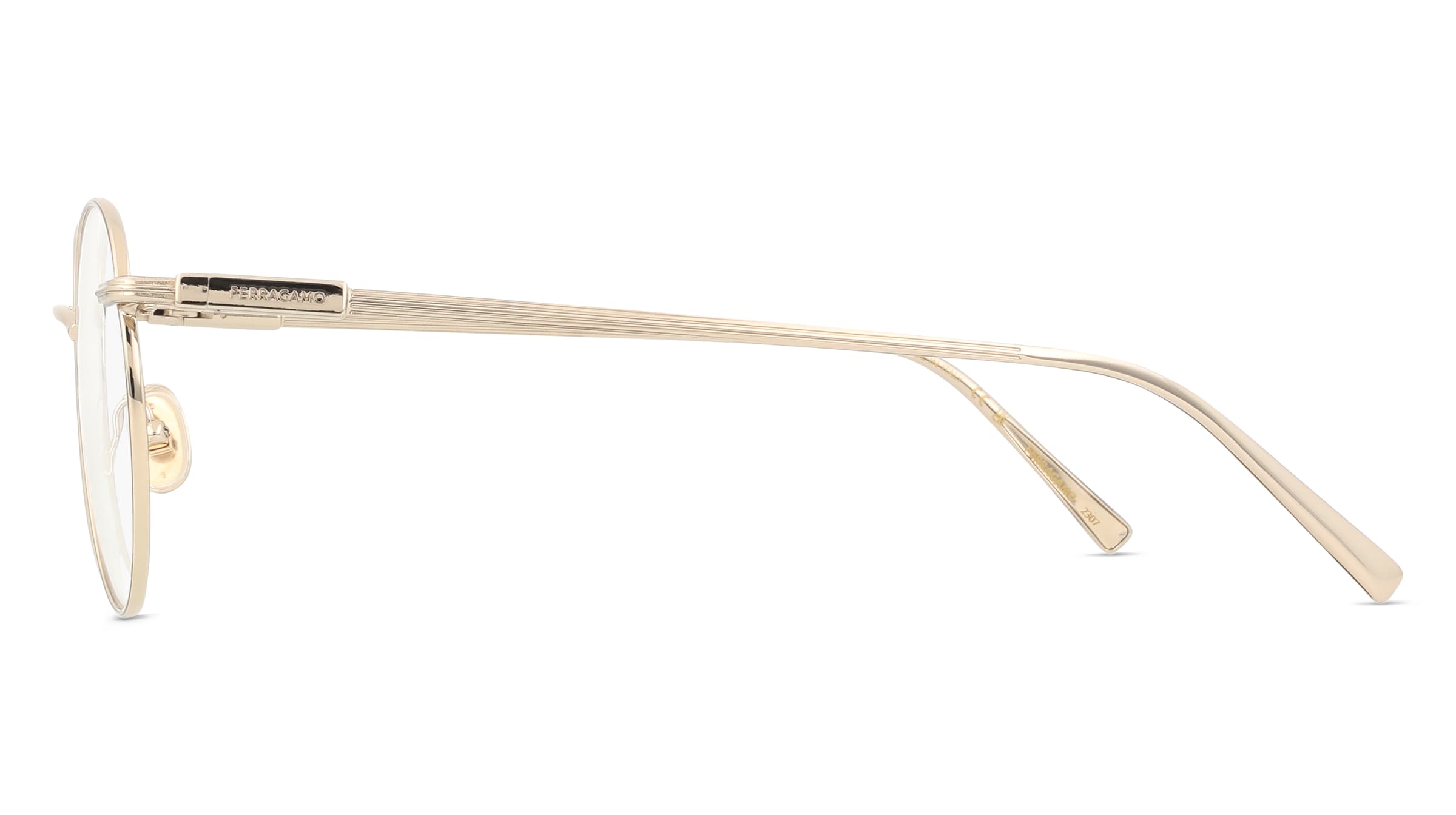Thumbnail - Ferragamo SF2229 Unisex-Brille inkl. Gläser Vollrand Rund Metall-Gestell 50/20/145, gold