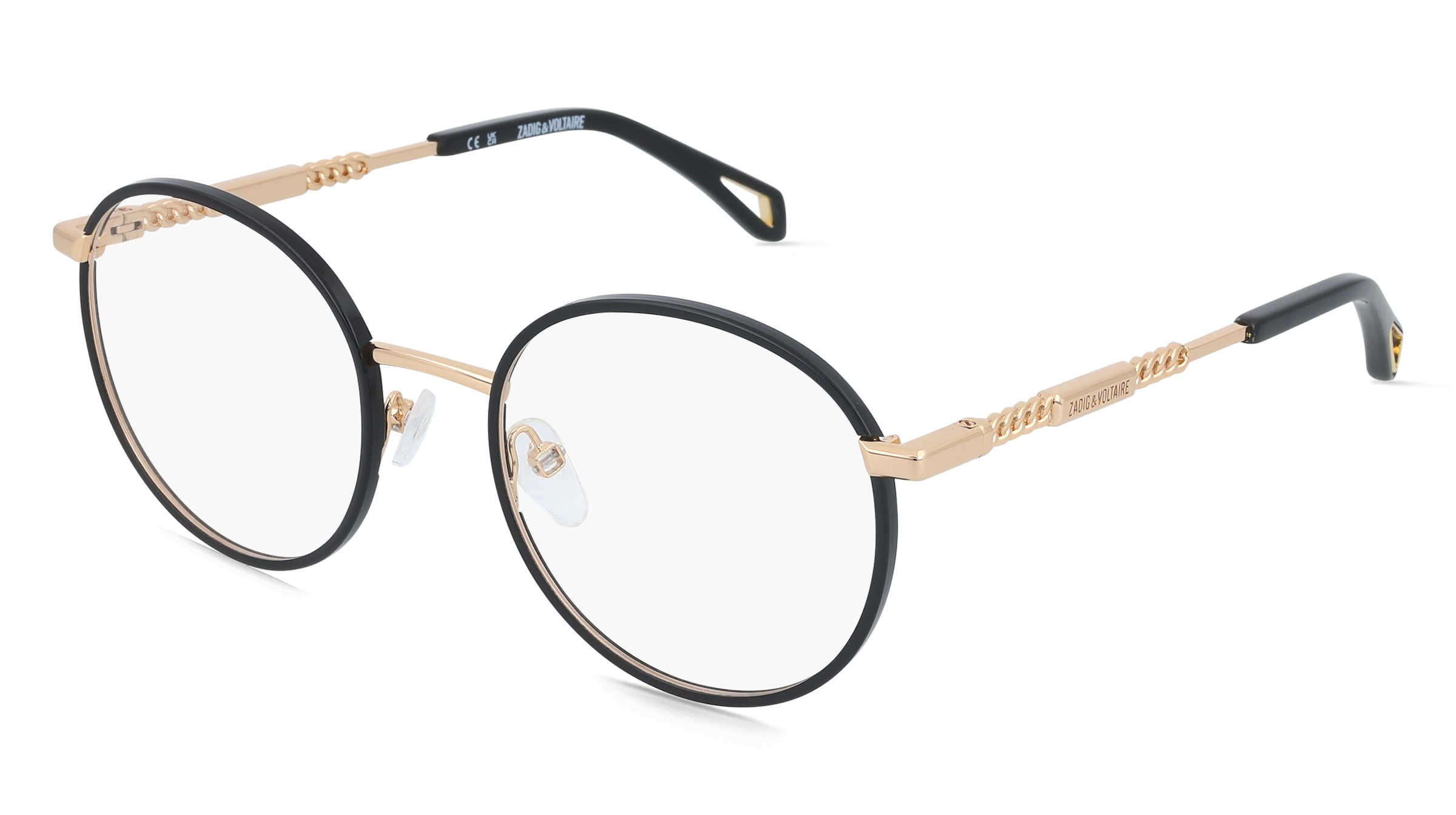 Zadig &amp; Voltaire VZV493V Damen-Brille inkl. Gläser Vollrand Rund Edelstahl-Gestell 52/20/140, Pink