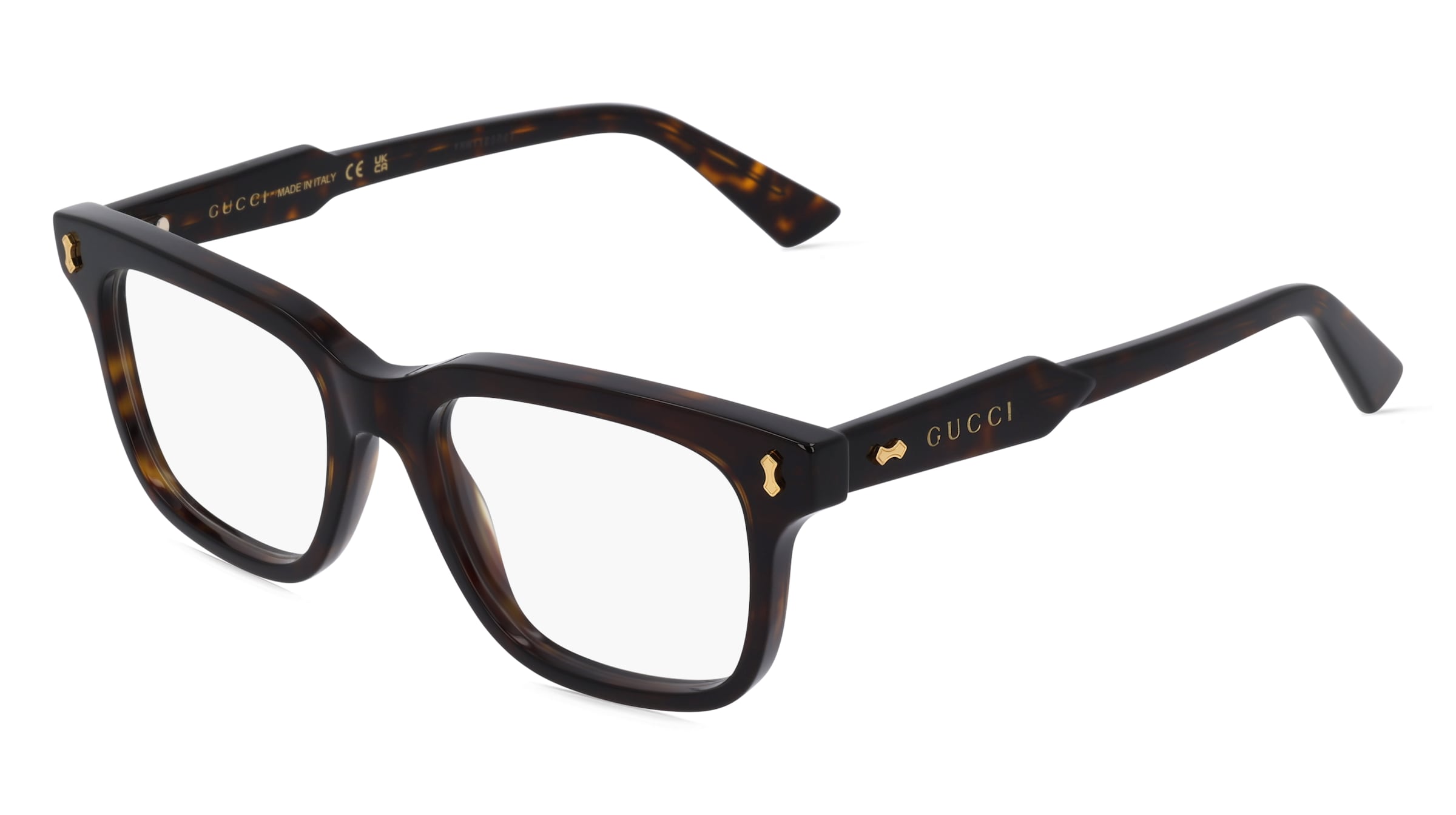 Gucci GG 1265O Unisex-Brille inkl. Gläser Vollrand Quadratisch Acetat-Gestell 52/19/145, Havanna