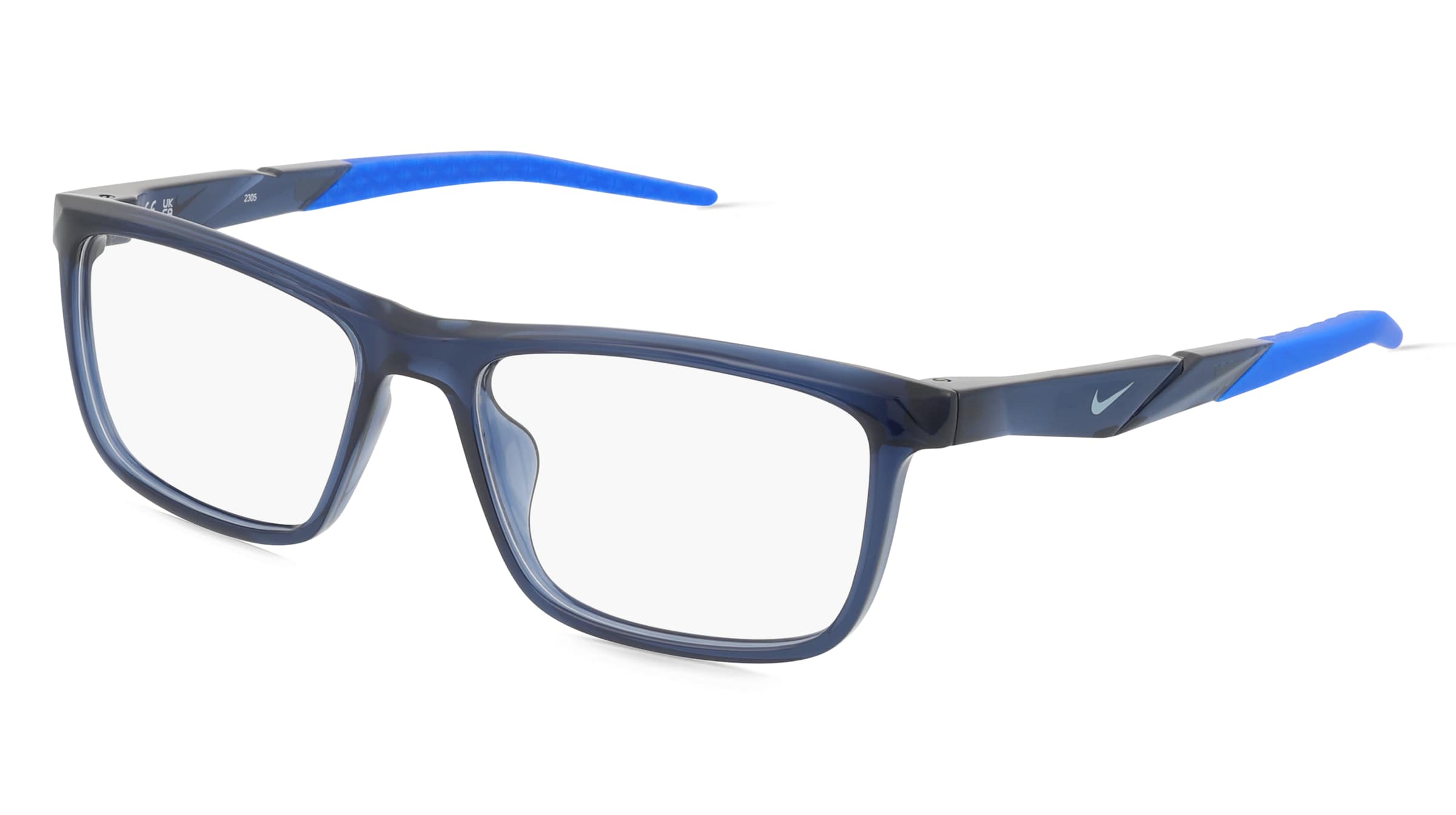 Nike 7057 Unisex-Brille inkl. Gläser Vollrand Quadratisch Acetat-Gestell 54/17/145, Blau