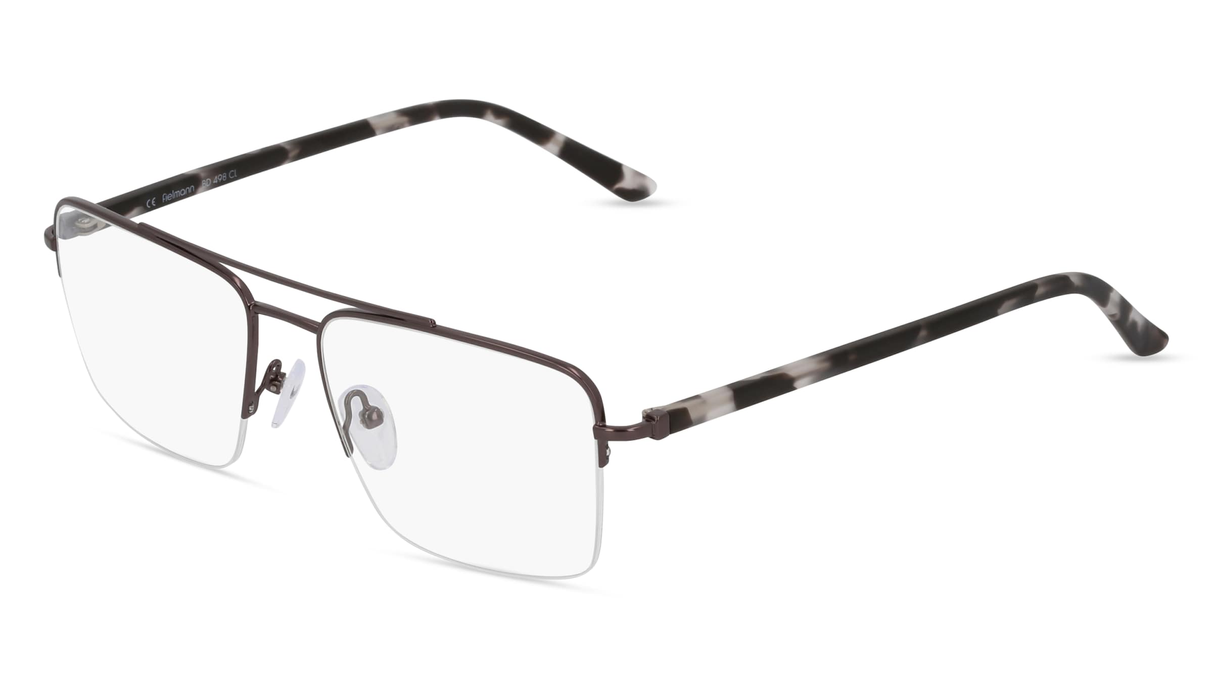 Fielmann BD 498 CL Herren-Brille inkl. Gläser Halbrand Quadratisch Edelstahl-Gestell 55/17/140, Grau