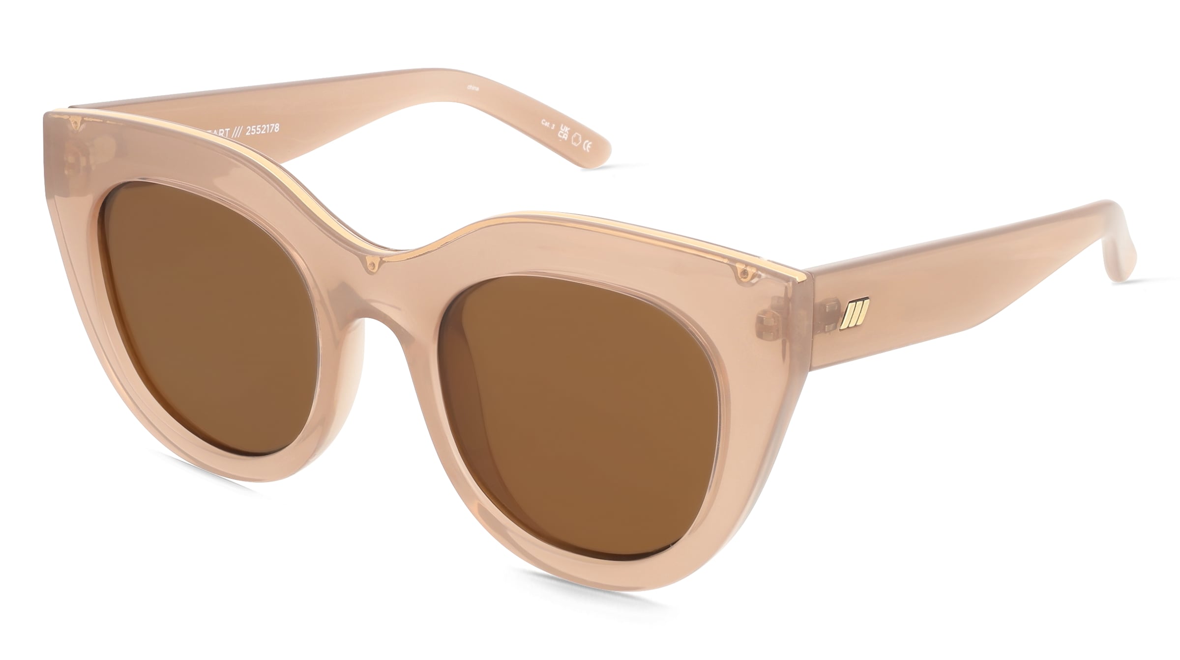 Le Specs LSP2552178 Damen-Sonnenbrille Vollrand Cat Eye Kunststoff-Gestell, Beige