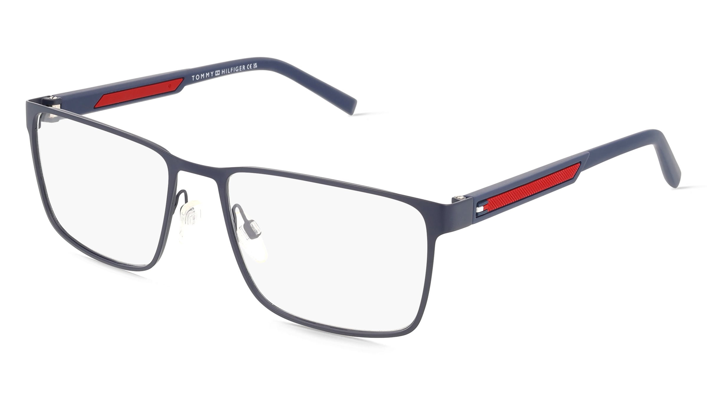 Tommy Hilfiger TH 2204 Herren-Brille inkl. Gläser Vollrand Eckig Metall-Gestell 57/18/145, Blau