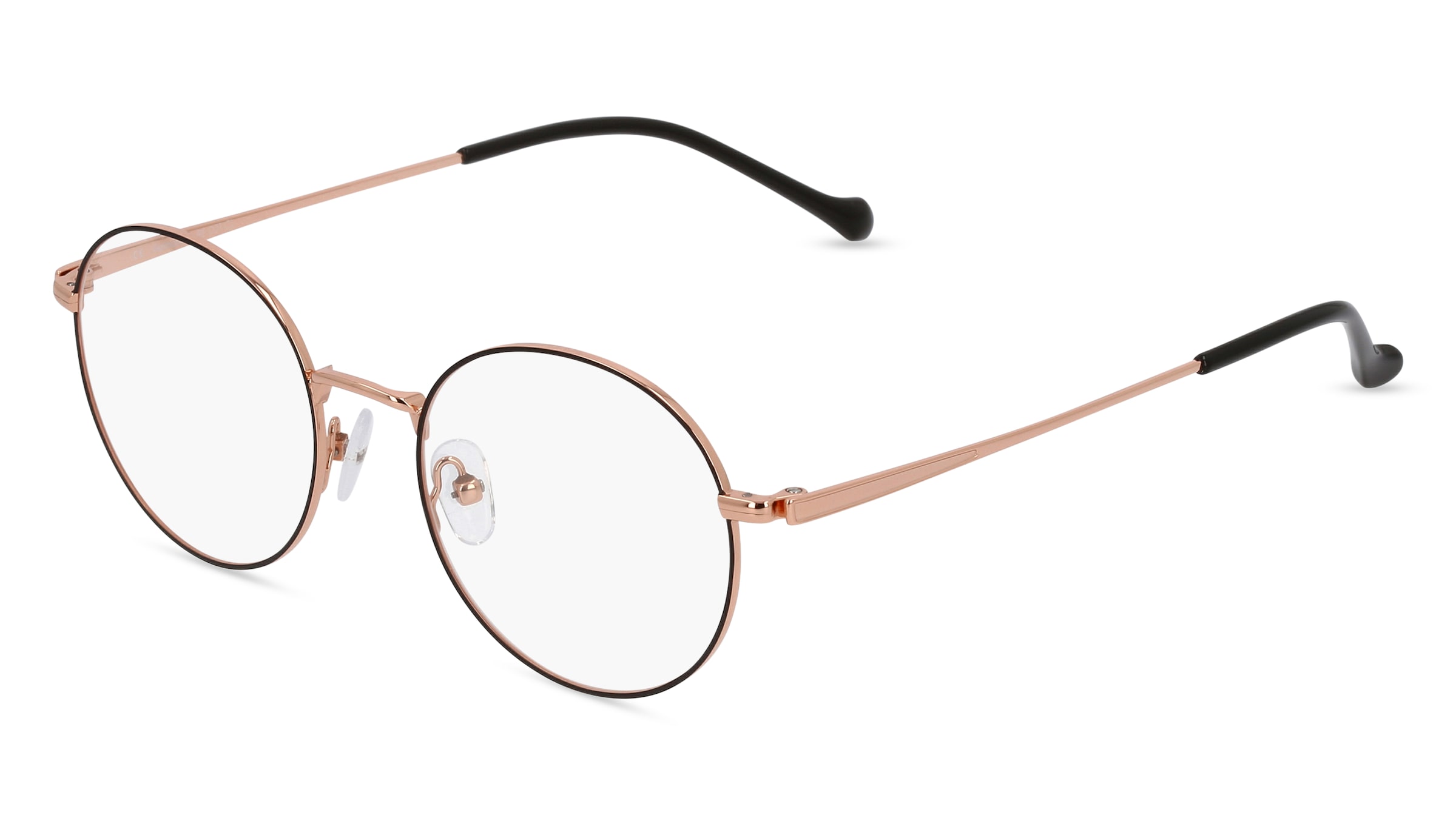 Fielmann BE 021 CL Damen-Brille inkl. Gläser Vollrand Rund Edelstahl-Gestell 49/18/150, Schwarz