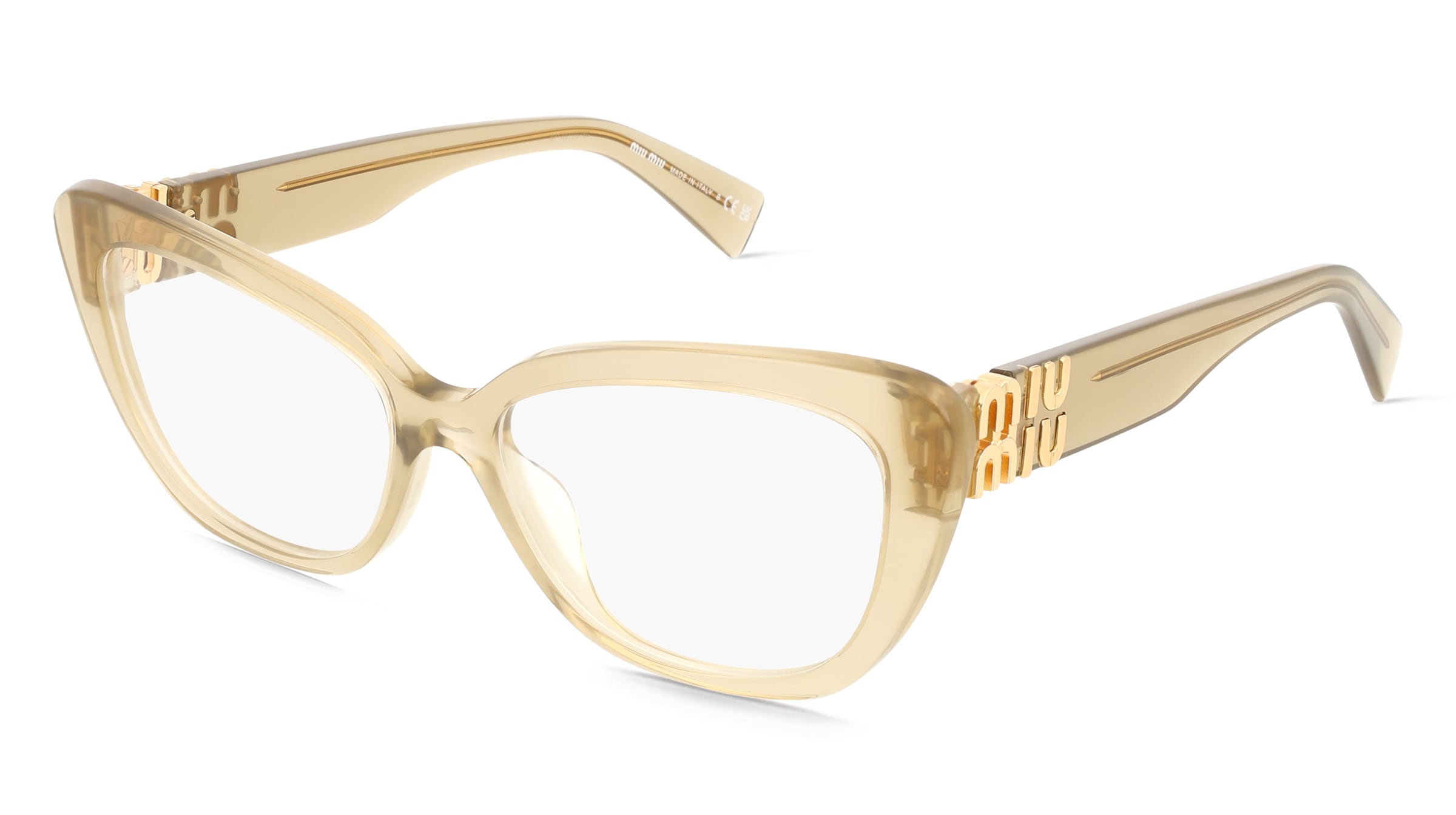 Miu Miu MU05VV Damen-Brille inkl. Gläser Vollrand Cat Eye Acetat-Gestell 55/16/140, Weiß