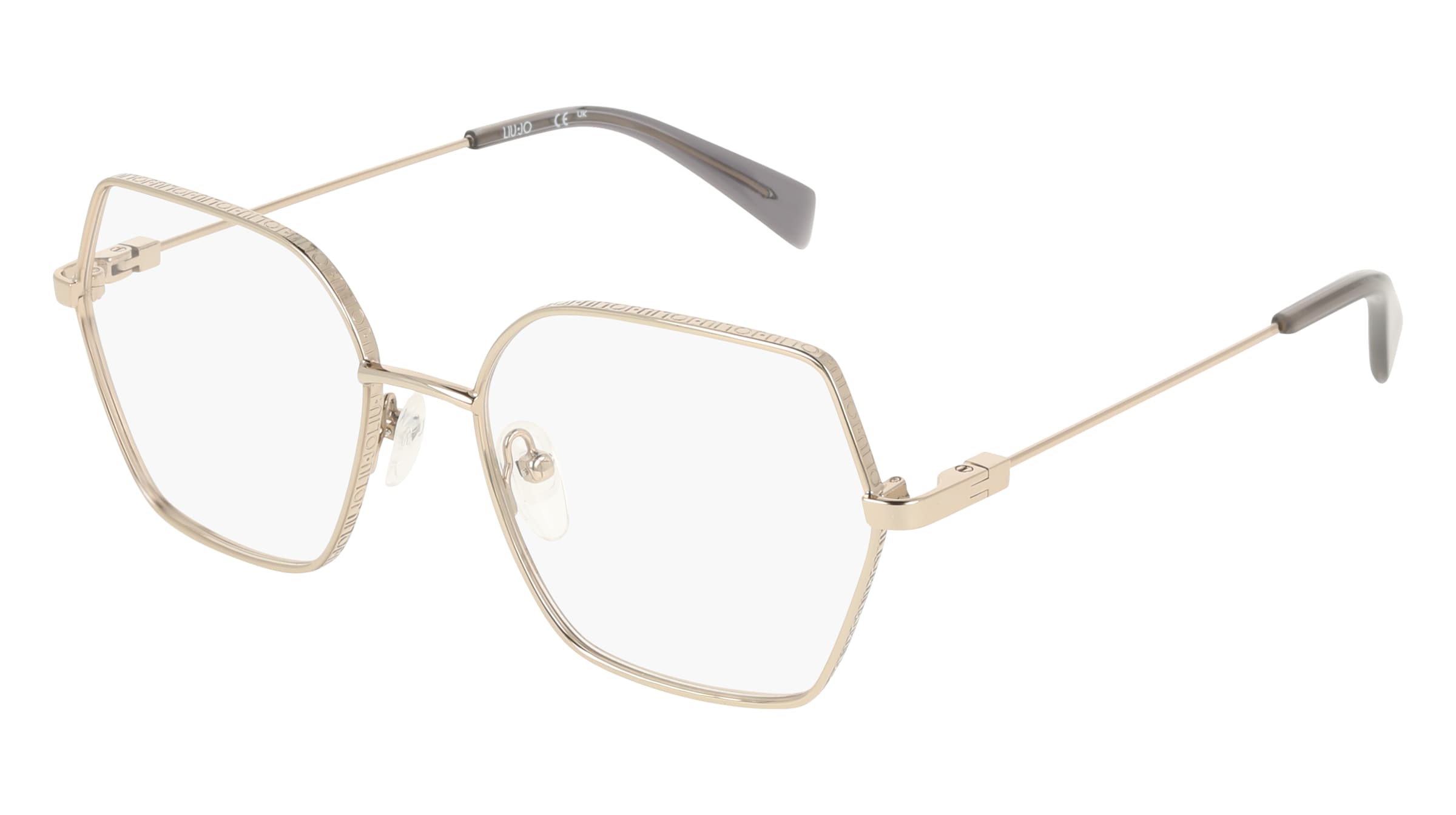Liu Jo LJ2182 Damen-Brille inkl. Gläser Vollrand Eckig Metall-Gestell 52/17/140, Gold