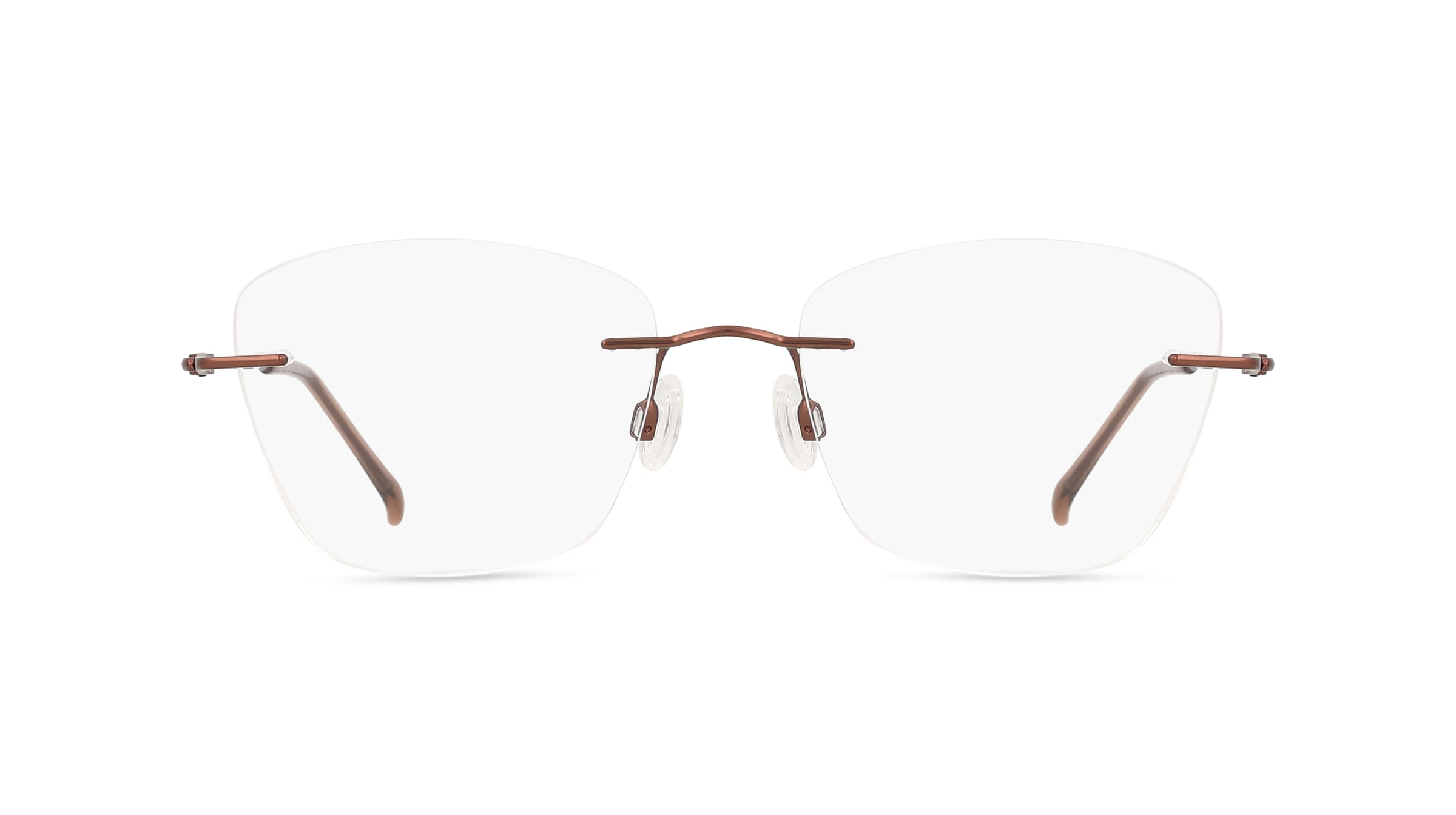 Fielmann BD 464 MOD CL Damen-Brille inkl. Gläser Randlos Butterfly Edelstahl-Gestell 51/18/135, braun