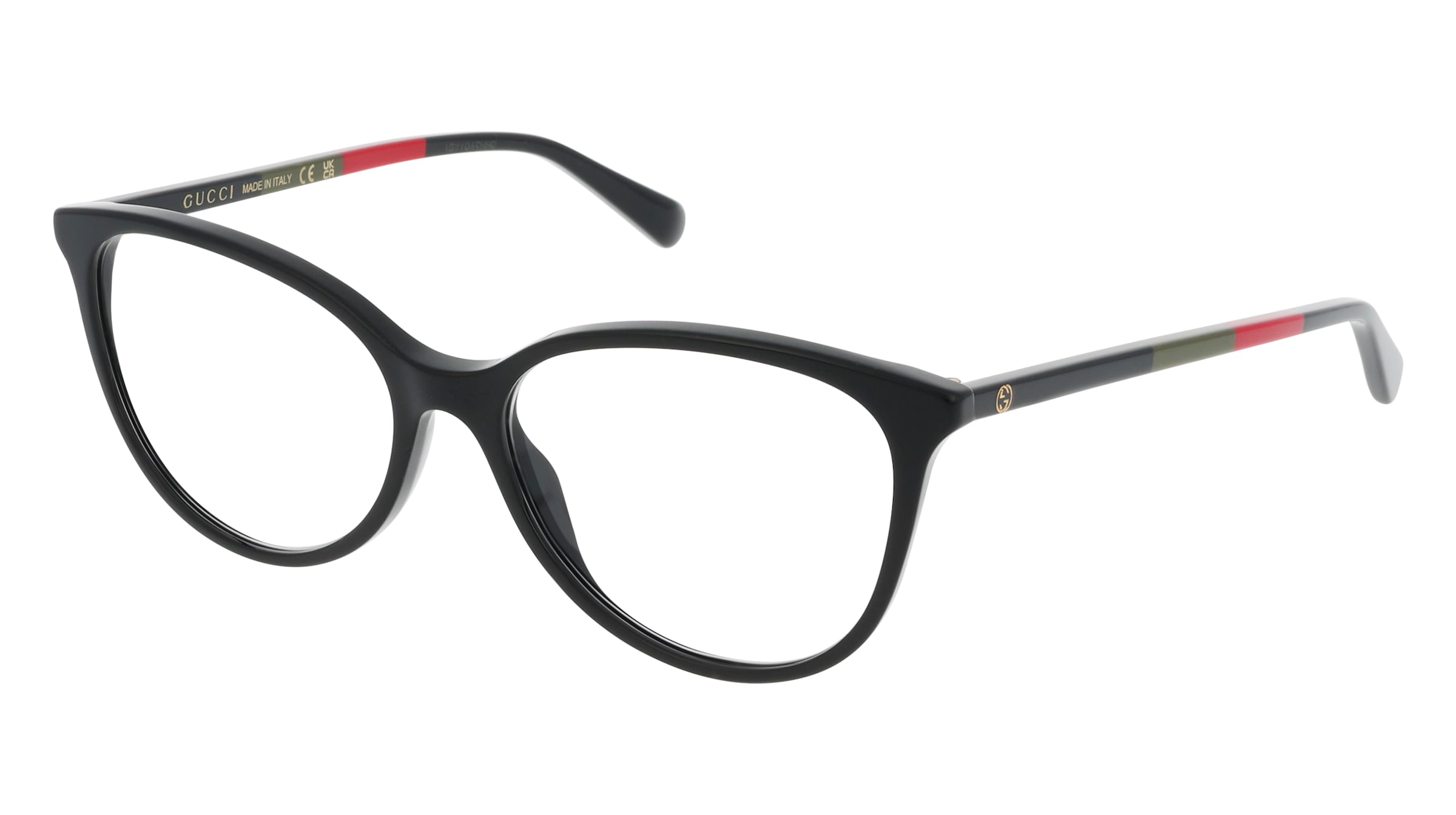 Gucci GG1359O Damen-Brille inkl. Gläser Vollrand Cat Eye Acetat-Gestell 60/16/140, Schwarz