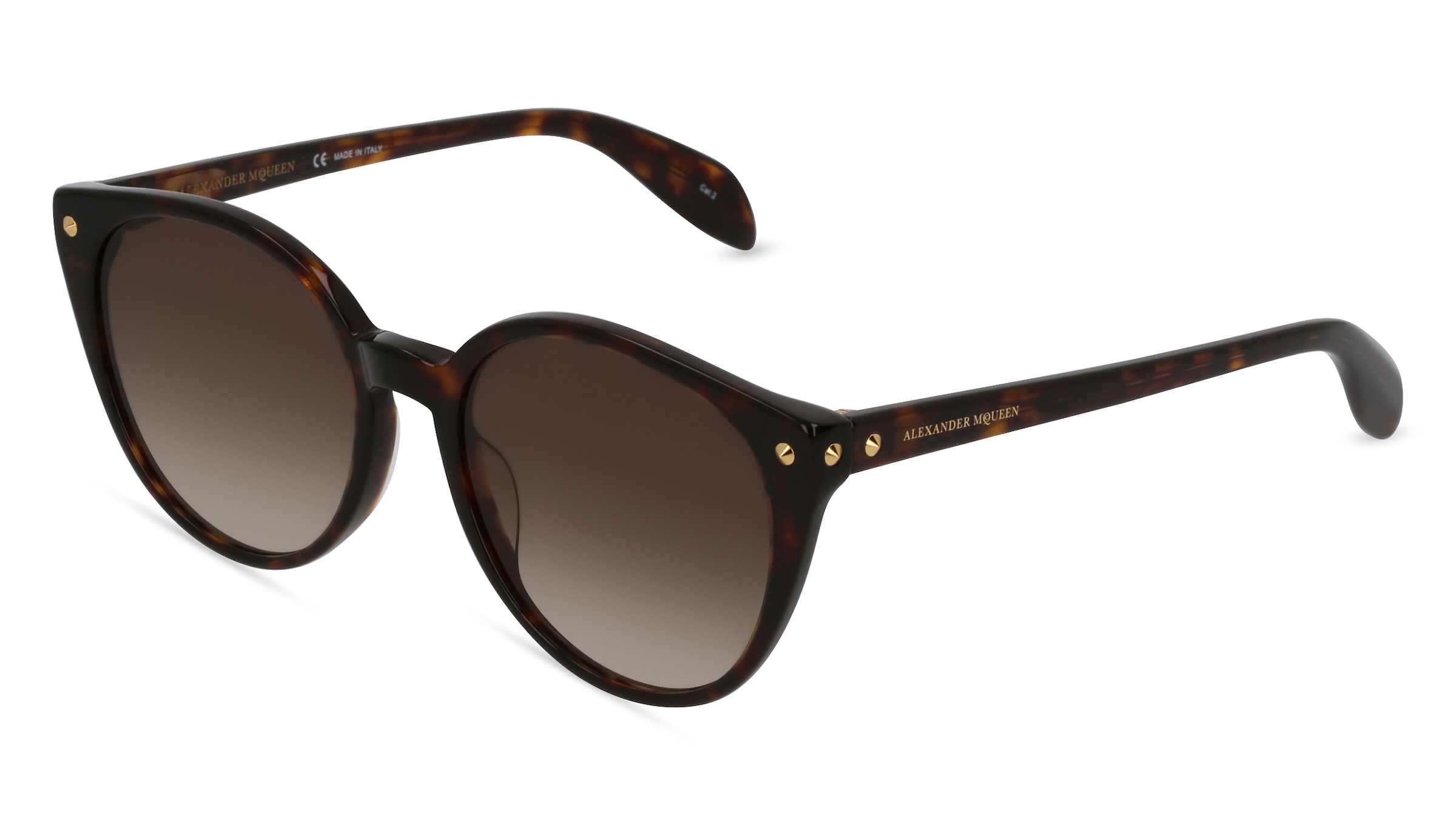 Kering Eyewear Alexander McQueen AM0130S Damen-Sonnenbrille Vollrand Butterfly Kunststoff-Gestell, braun