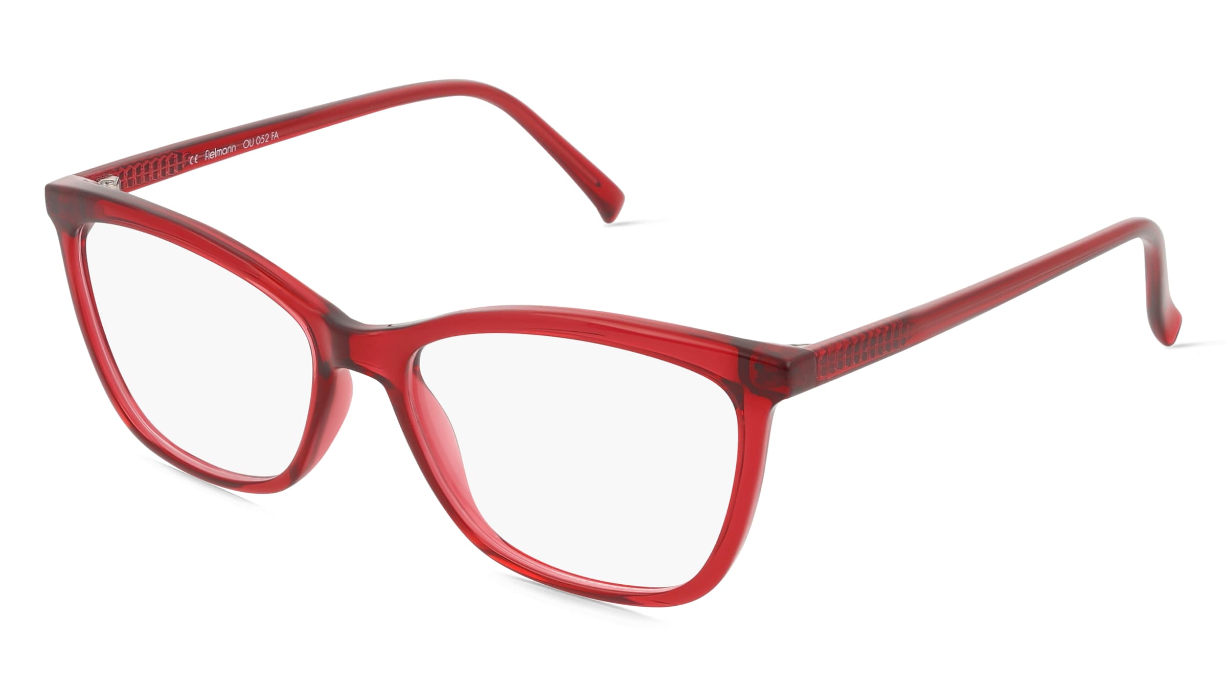 Fielmann OU 052 FA Damen-Brille inkl. Gläser Vollrand Butterfly Acetat-Gestell 54/16/145, Rot