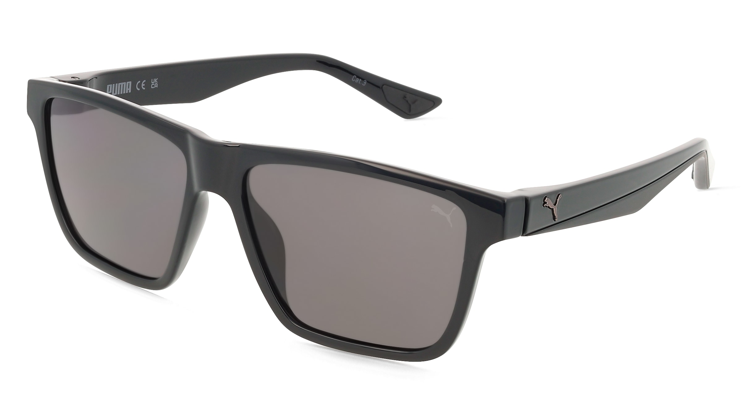 Puma PU0484S Unisex-Sonnenbrille Vollrand Quadratisch Kunststoff-Gestell, Schwarz