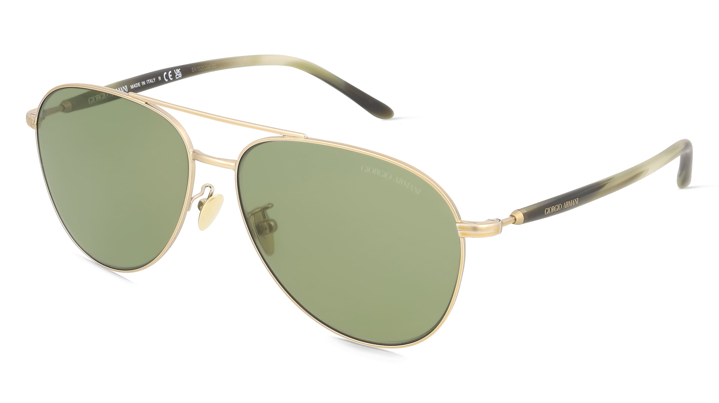 Giorgio Armani AR6162 Herren-Sonnenbrille Vollrand Pilot Metall-Gestell, Gold