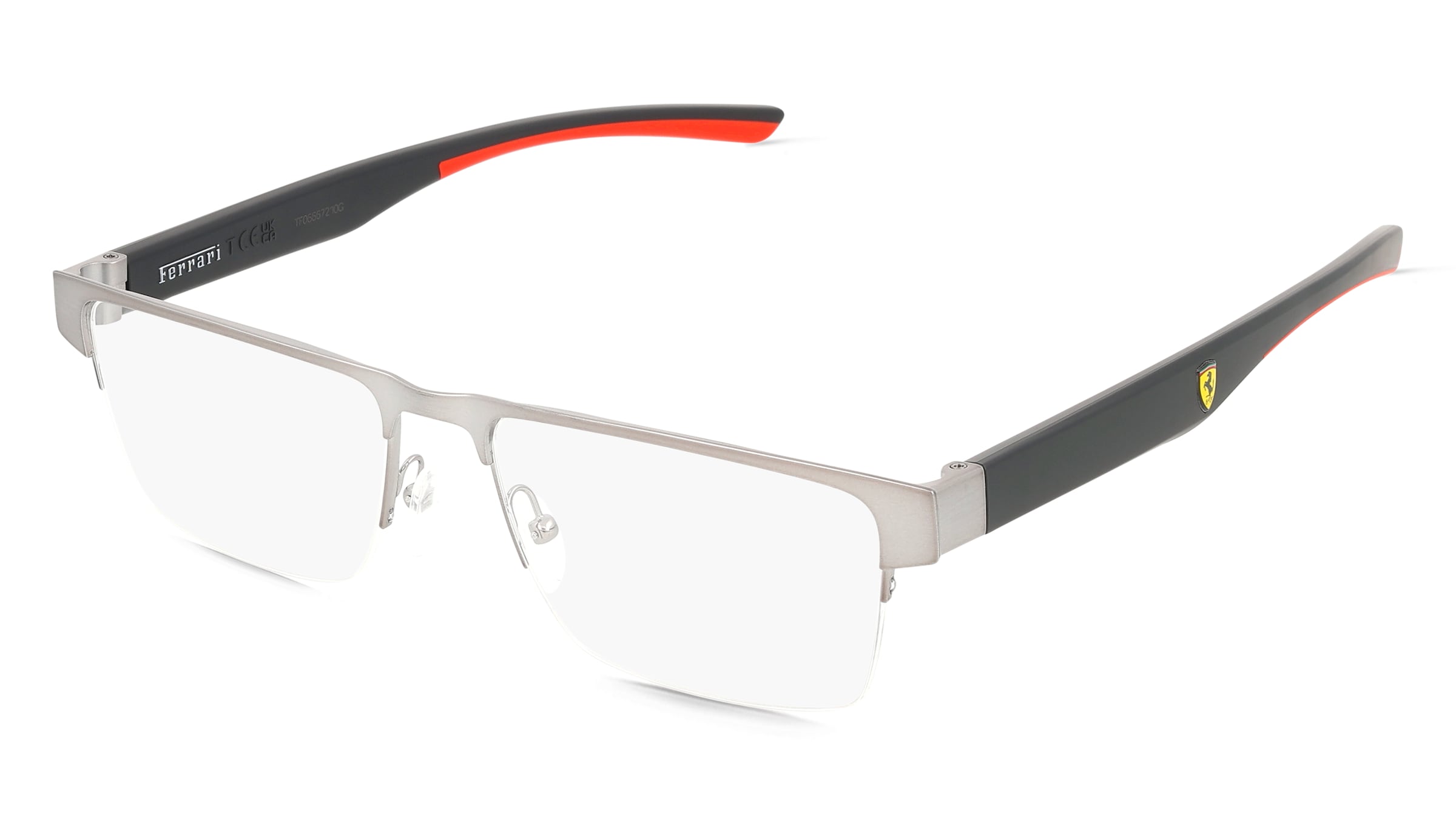 Scuderia Ferrari FZ7007 Herren-Brille inkl. Gläser Halbrand Halb Metall-Gestell 55/17/145, Grau