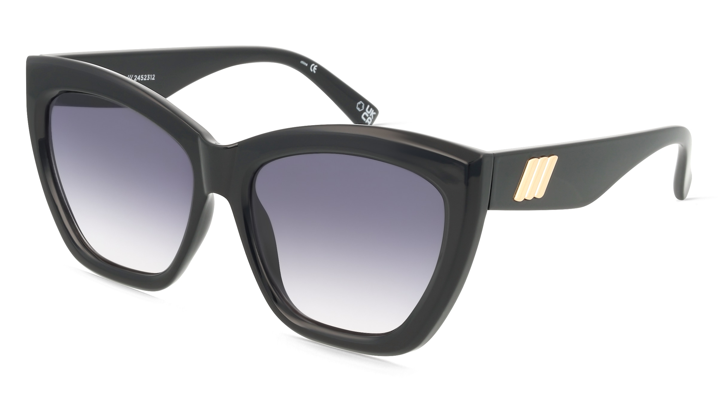 Le Specs VAMOS Damen-Sonnenbrille Vollrand Cat Eye Kunststoff-Gestell, Schwarz