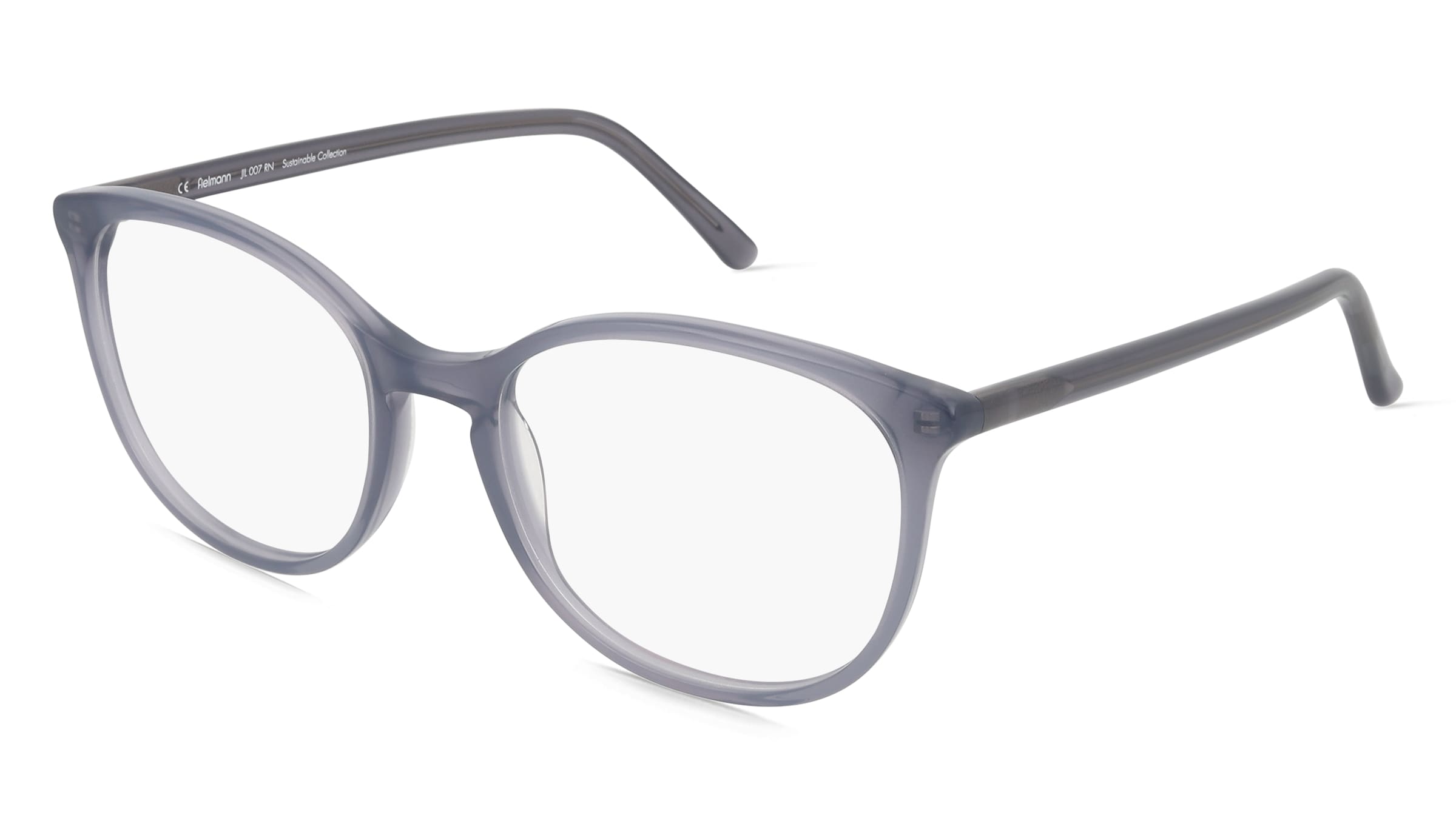 Fielmann JIL 007 RN Damen-Brille inkl. Gläser Vollrand Oval Acetat-Gestell 52/18/140, Grau