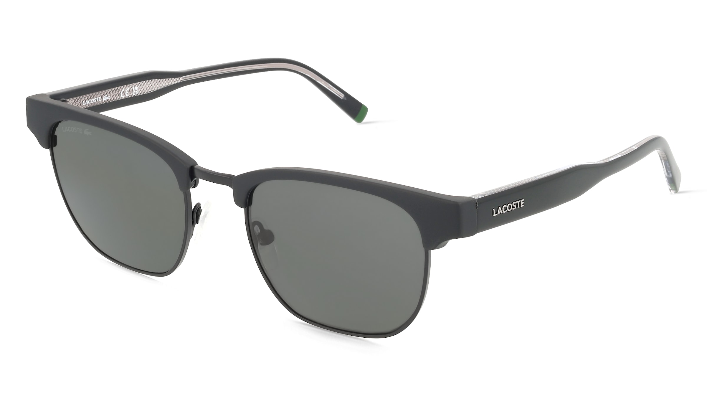 Lacoste L266S Herren-Sonnenbrille Vollrand Browline Kunststoff-Gestell, Schwarz