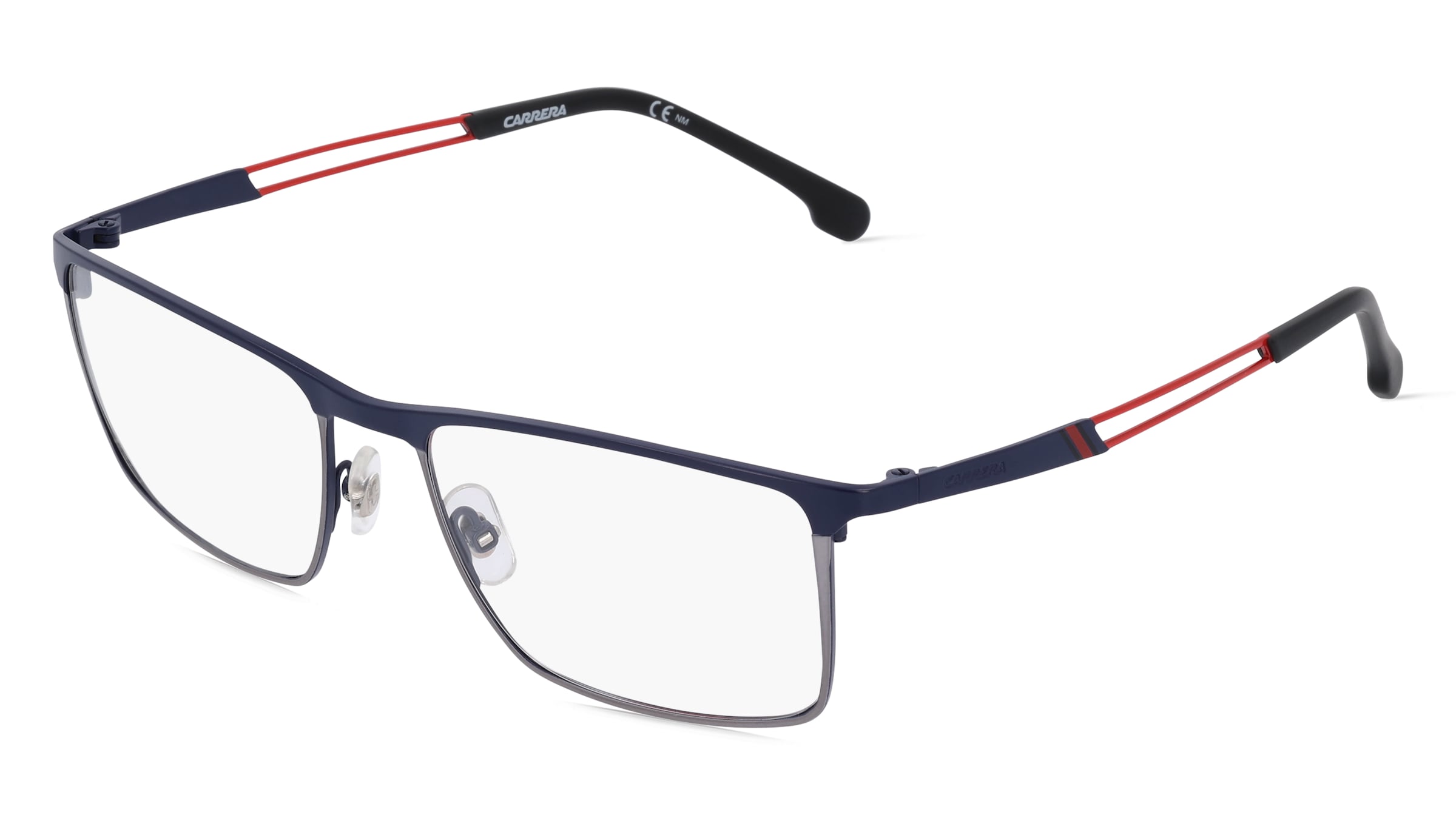 Carrera 8831 Herren-Brille inkl. Gläser Vollrand Quadratisch Titan-Gestell 55/18/140, Blau