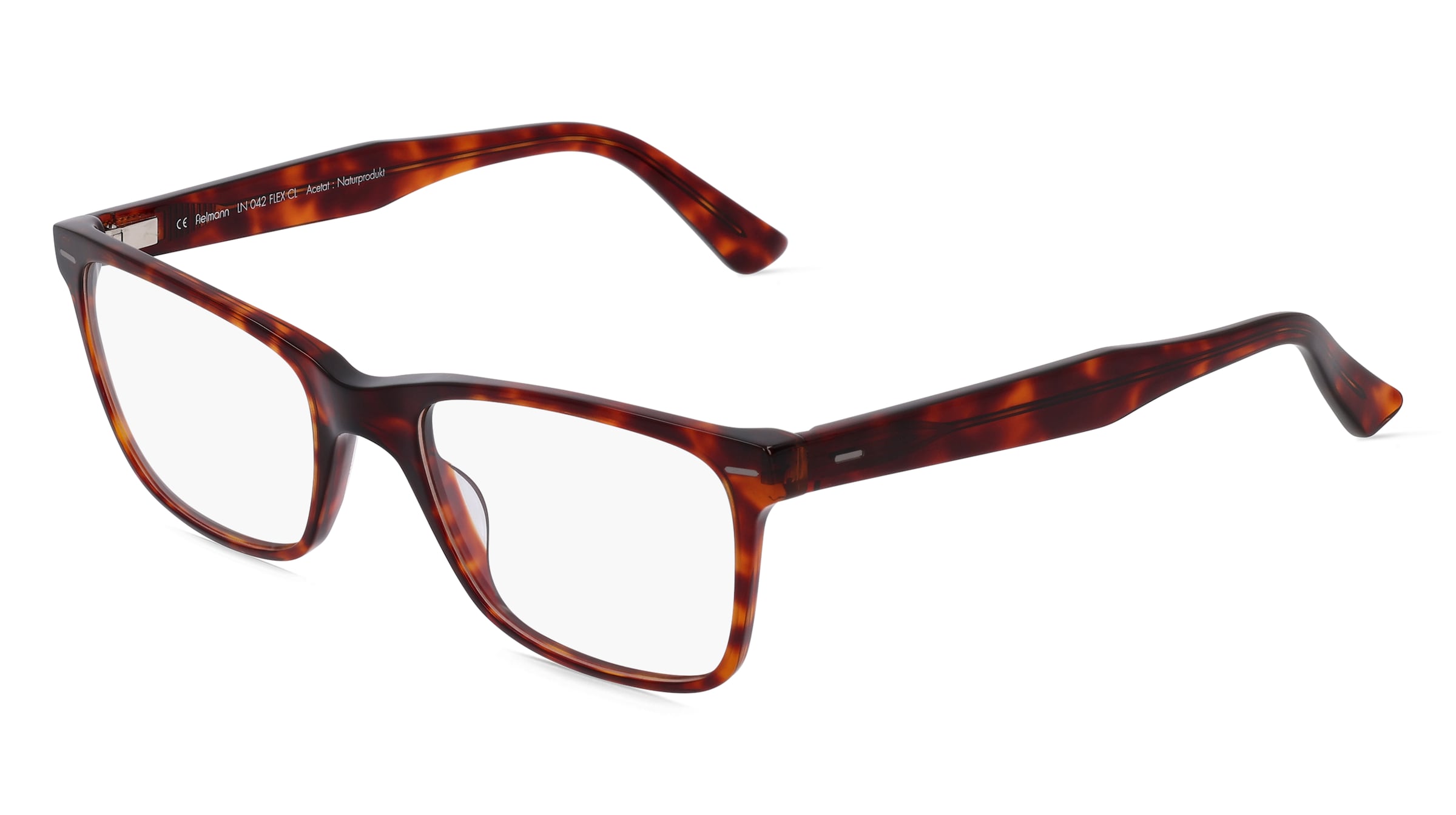 Fielmann LN 042 FLEX CL Herren-Brille inkl. Gläser Vollrand Quadratisch Acetat-Gestell 55/20/145, Havanna