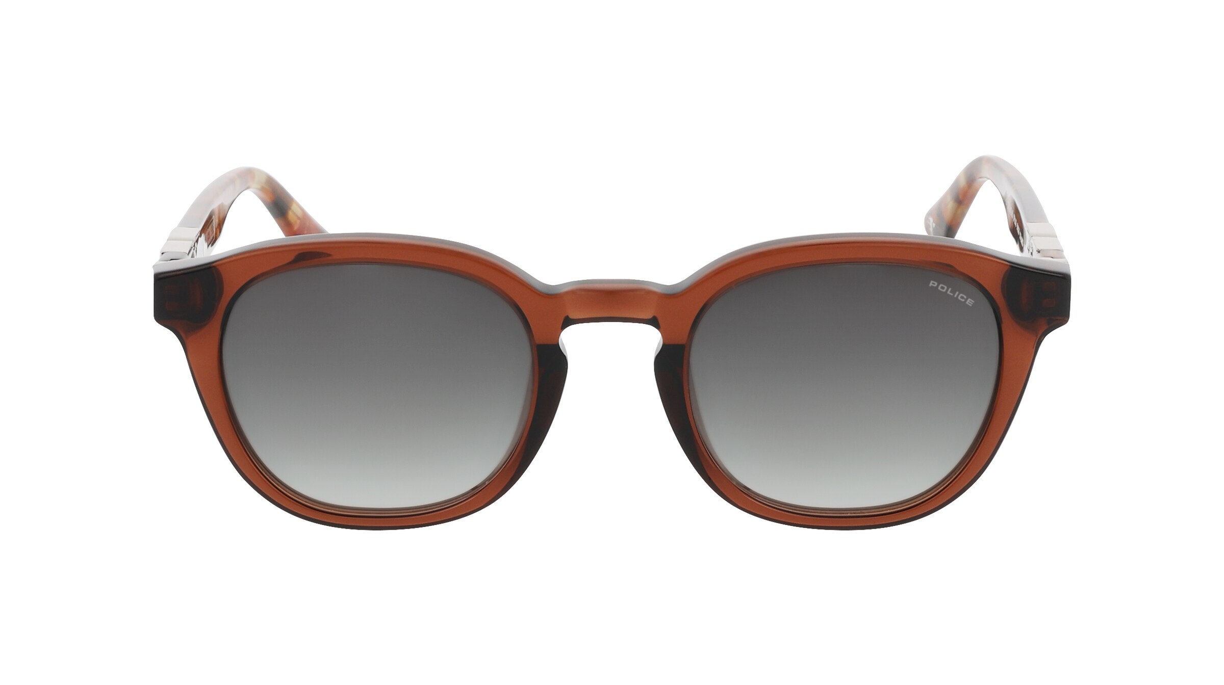 Police SPLL82 Herren-Sonnenbrille Vollrand Panto Kunststoff-Gestell, braun