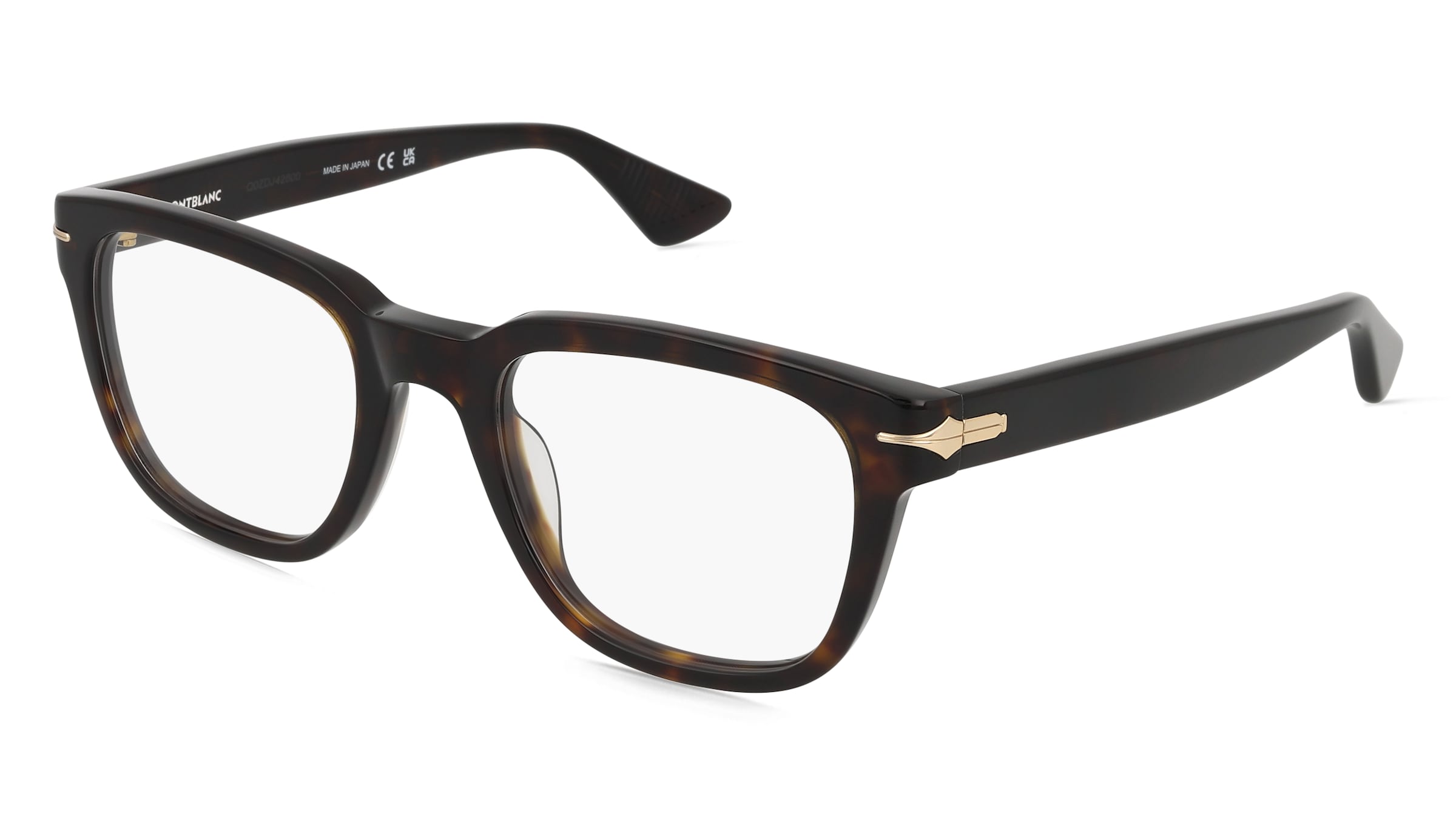 Montblanc MB0305O Herren-Brille inkl. Gläser Vollrand Eckig Recycled Acetat-Gestell 51mm/21mm/145mm, braun