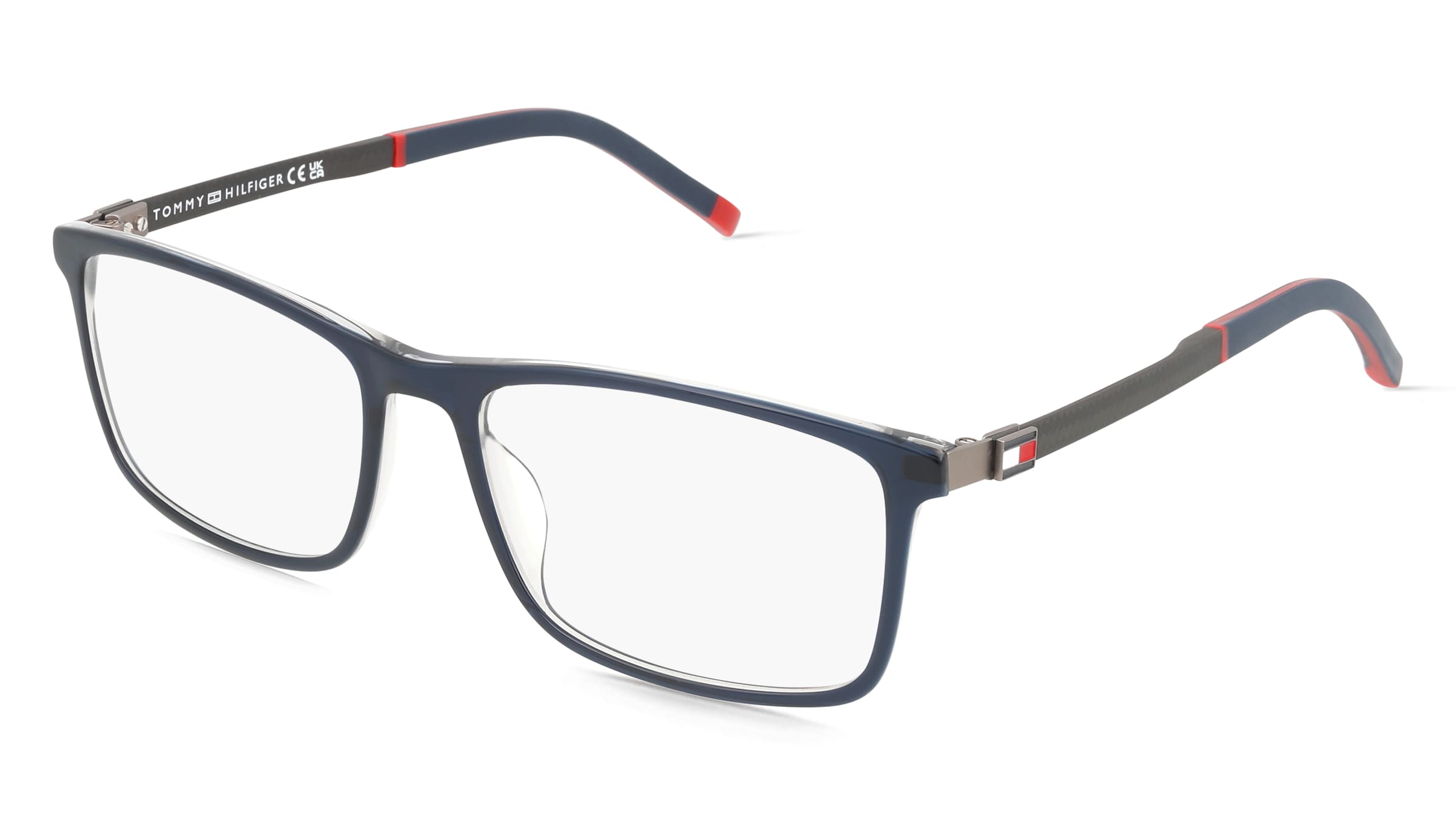 Tommy Hilfiger TH 2141 Herren-Brille inkl. Gläser Vollrand Eckig Acetat-Gestell 56/17/145, Blau