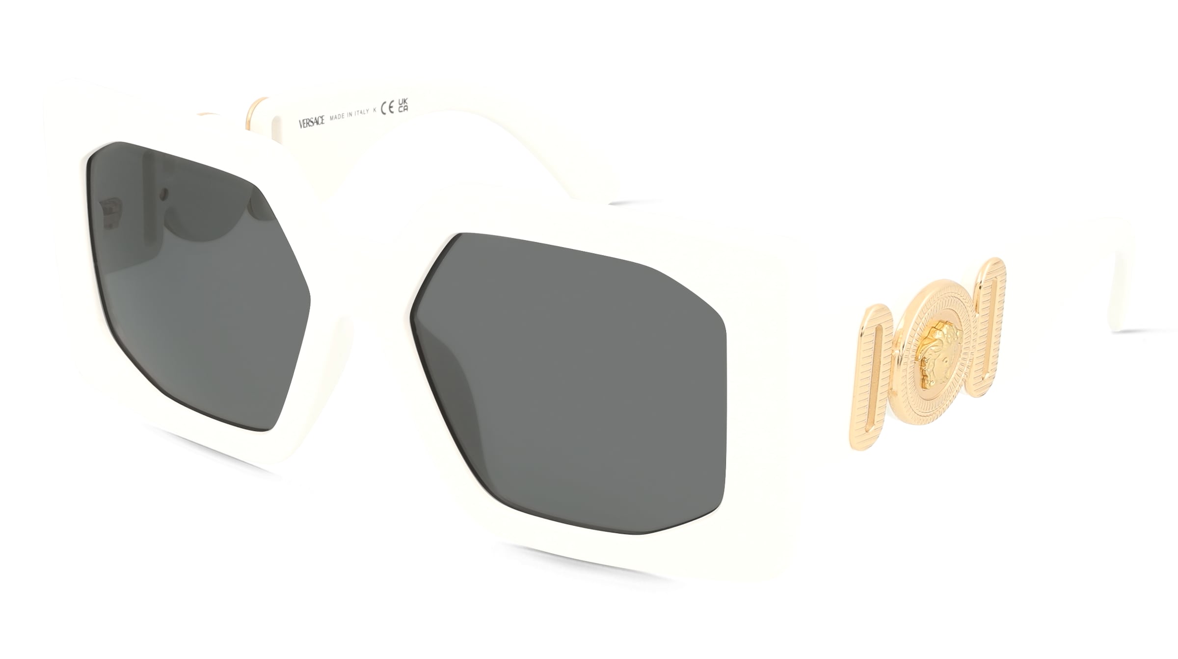 Versace VE4478U Damen-Sonnenbrille Vollrand Quadratisch Kunststoff-Gestell, Weiß