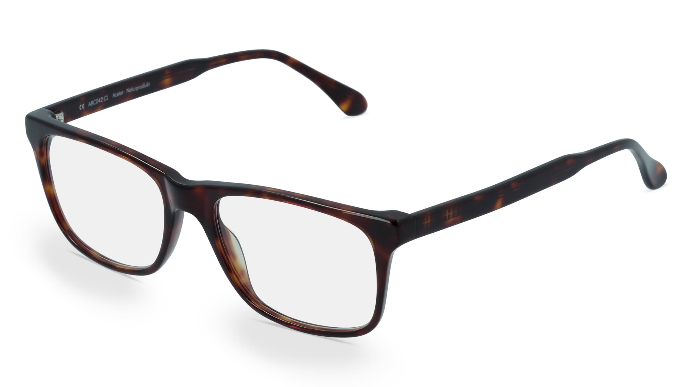 Fielmann ABC 042 CL Herren-Brille inkl. Gläser Vollrand Quadratisch Acetat-Gestell 53/17/135, Havanna