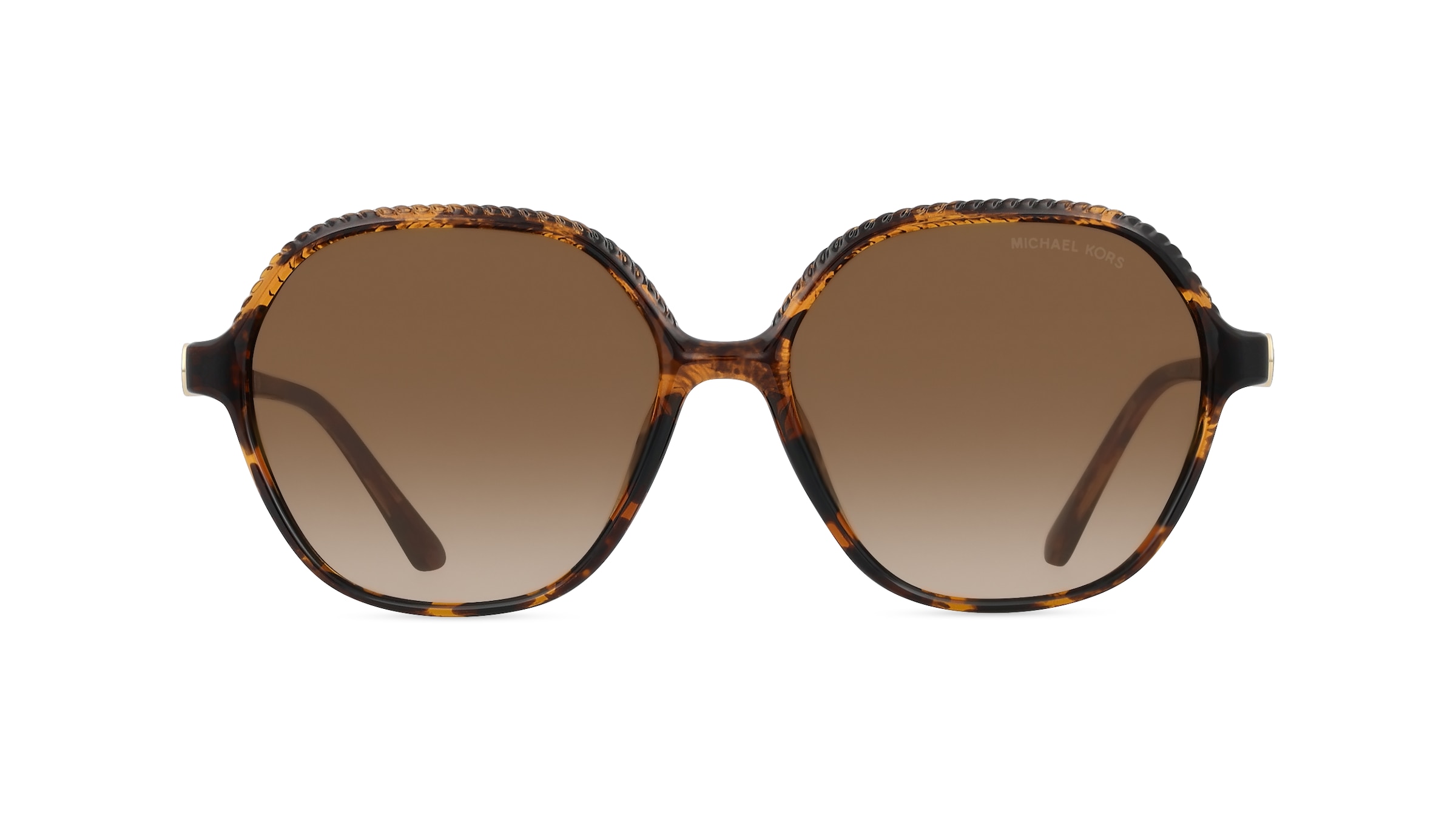 Michael Kors MK2186U Damen-Sonnenbrille Vollrand Eckig Kunststoff-Gestell, braun