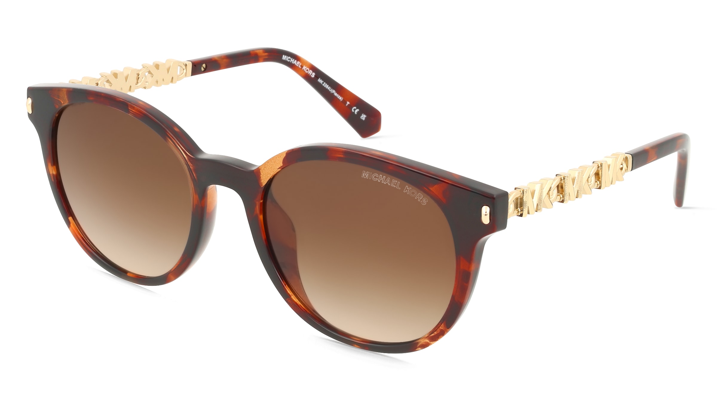 Michael Kors 0MK2264U PIENZA Damen-Sonnenbrille Vollrand Rund Kunststoff-Gestell, Havanna