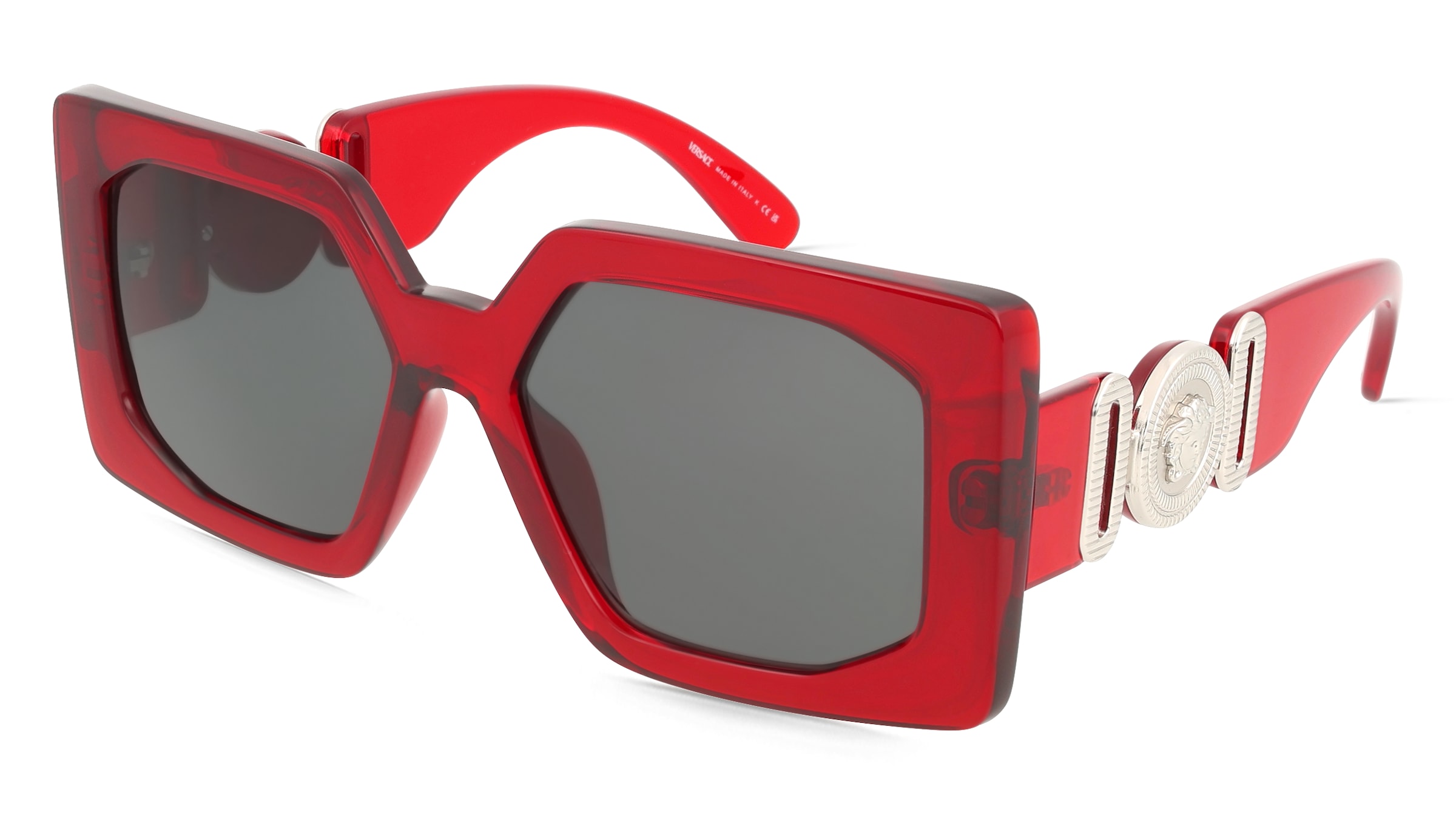 Versace VE4478U Damen-Sonnenbrille Vollrand Quadratisch Kunststoff-Gestell, Rot