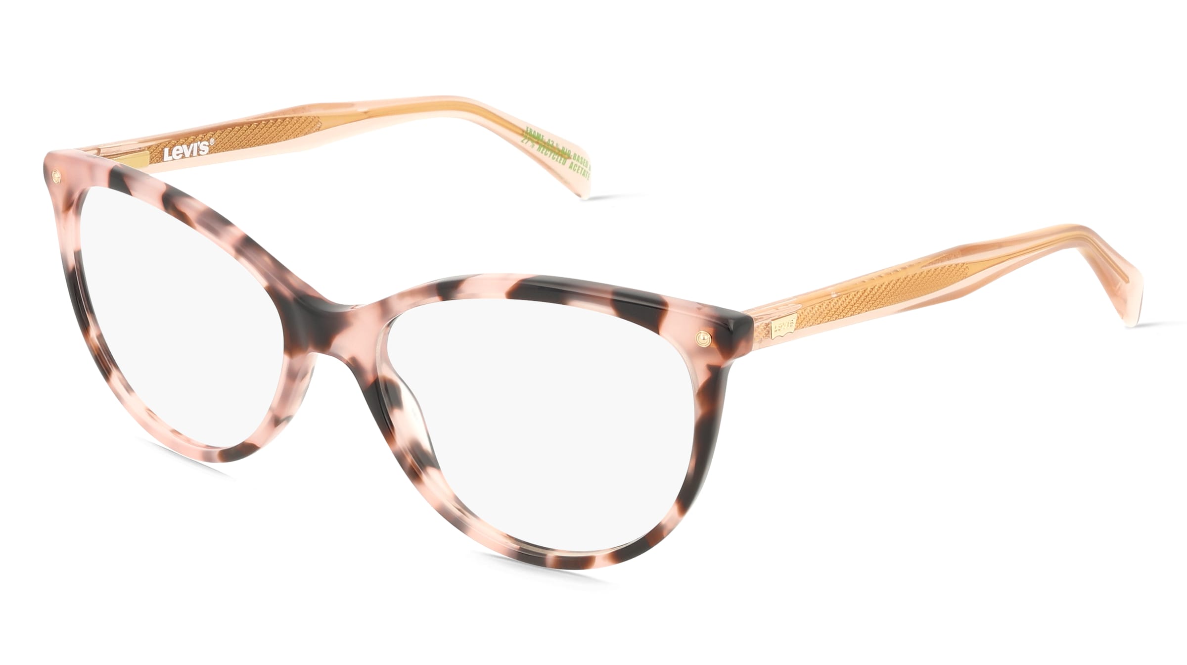 Levi’s LV 5068 Damen-Brille inkl. Gläser Vollrand Cat Eye Acetat-Gestell 52/16/140, Havanna