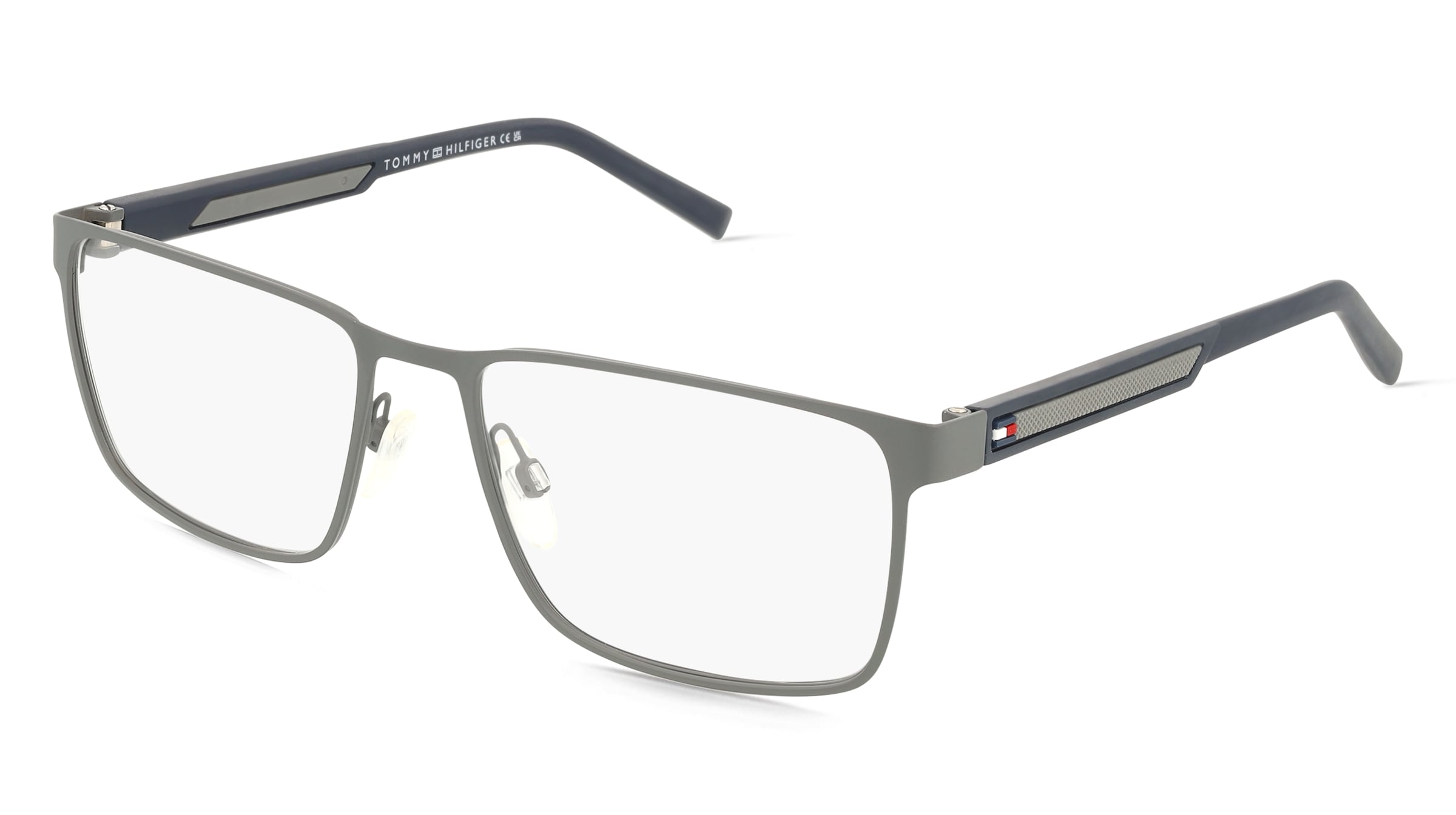Tommy Hilfiger TH 2204 Herren-Brille inkl. Gläser Vollrand Eckig Metall-Gestell 57/18/145, Grau