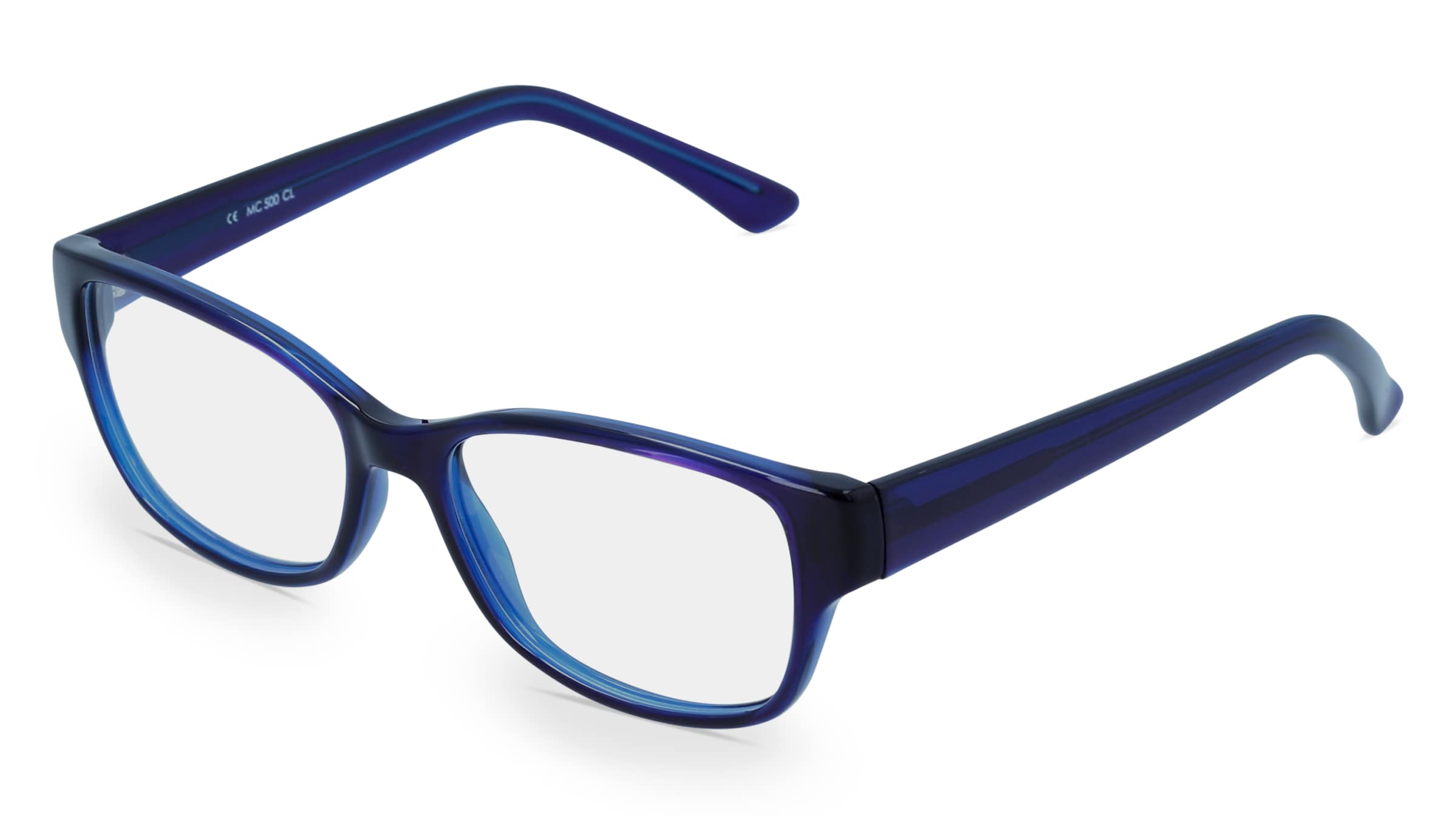 Fielmann MC 500 CL Damen-Brille inkl. Gläser Vollrand Quadratisch Propionat-Gestell 51/15/130, Blau